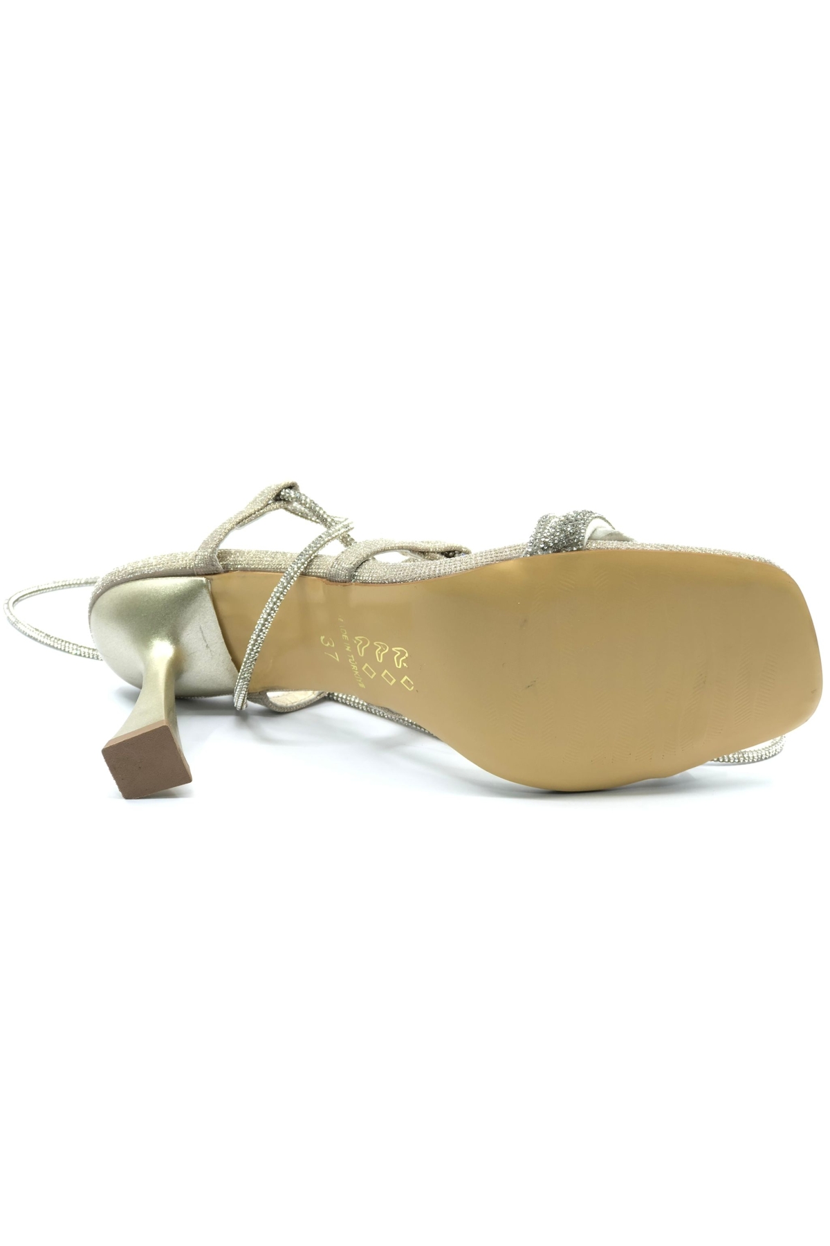 Bilekten Bağlamalı Taş Detaylı Topuklu Kadın Abiye Ayakkabı - Görsel 9