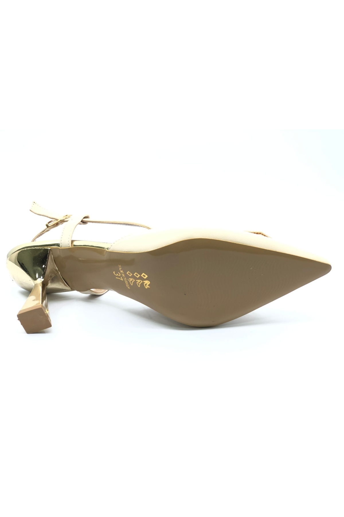 V Toka Detaylı Arkası Açık Stiletto Kadın Topuklu Ayakkabı - Görsel 8