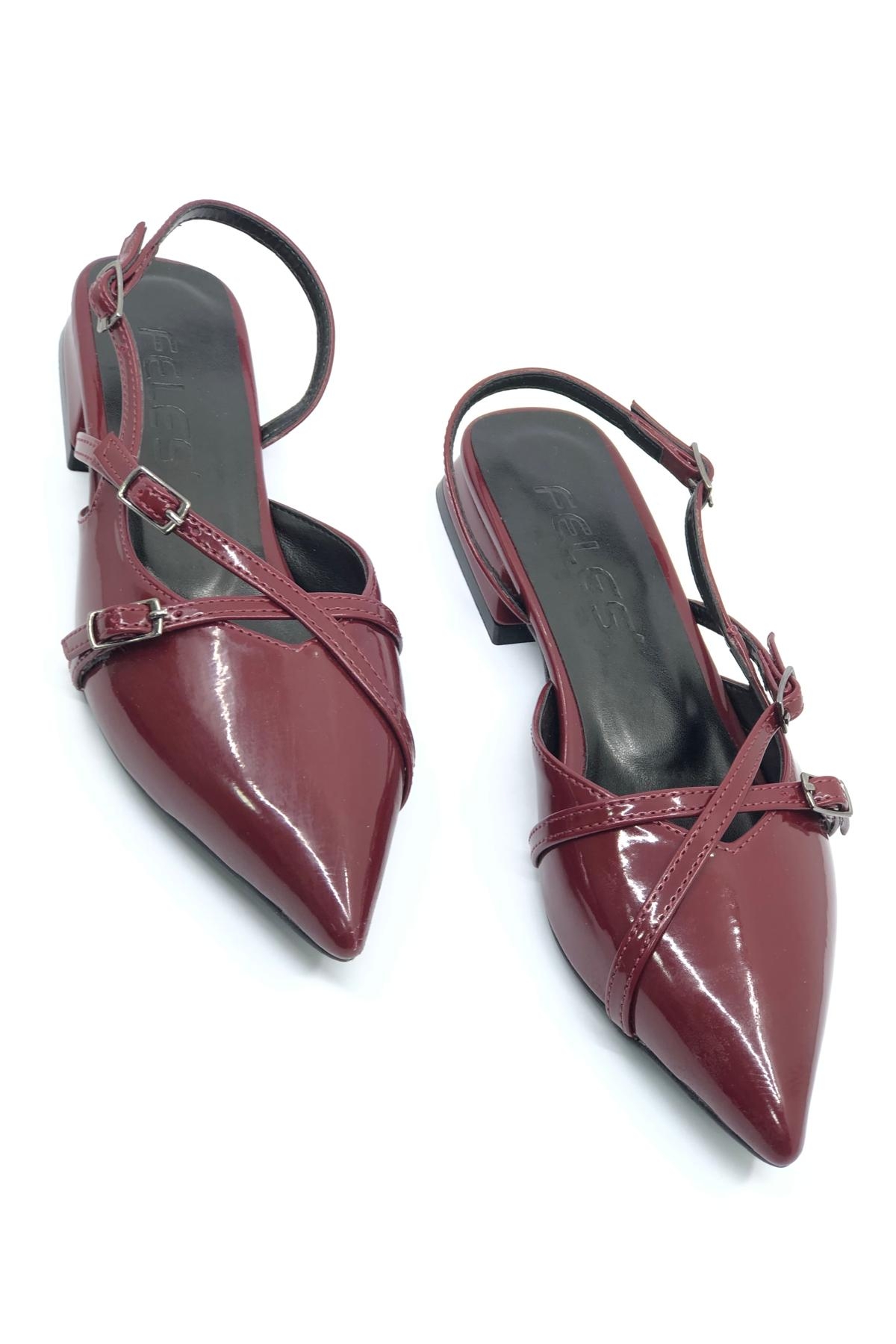 Toka Detaylı Kısa Topuklu Arkası Açık Kadın Babet Ayakkabı - Görsel 6