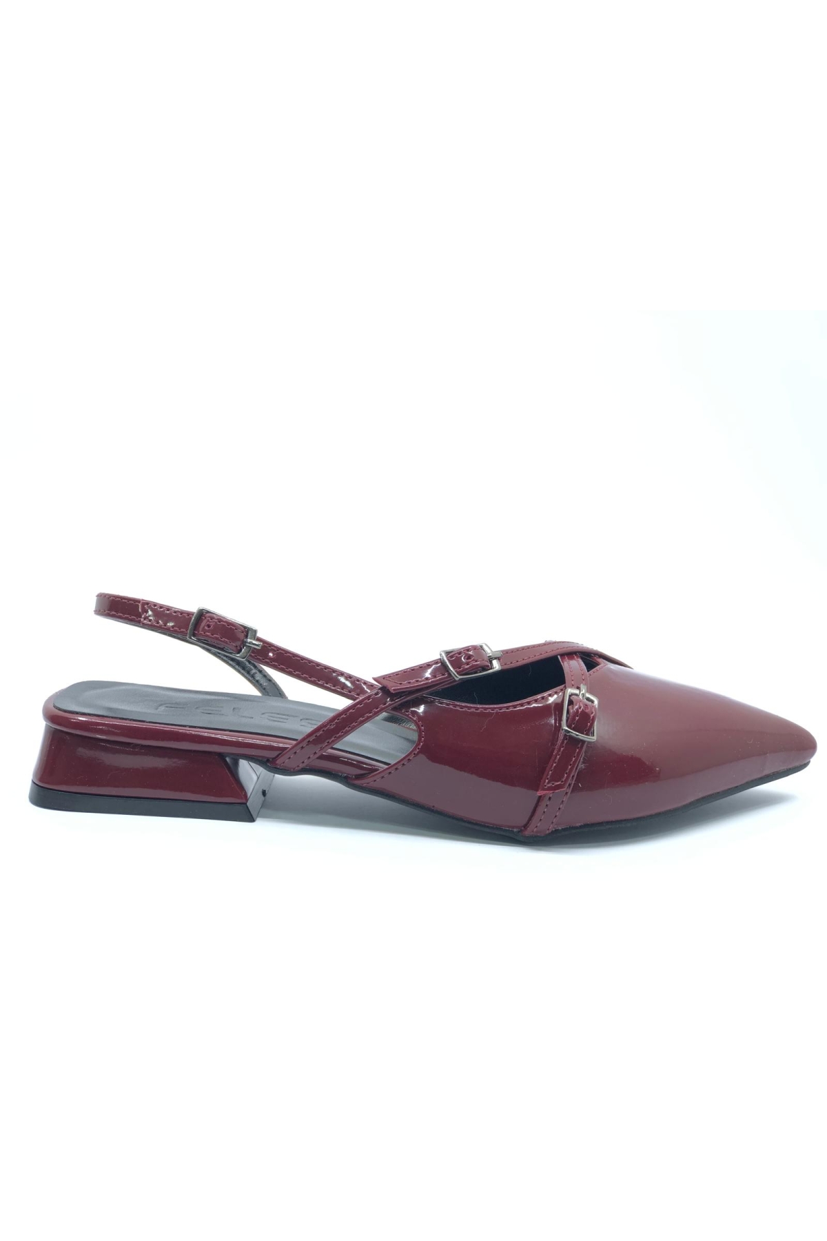 Toka Detaylı Kısa Topuklu Arkası Açık Kadın Babet Ayakkabı - Görsel 7
