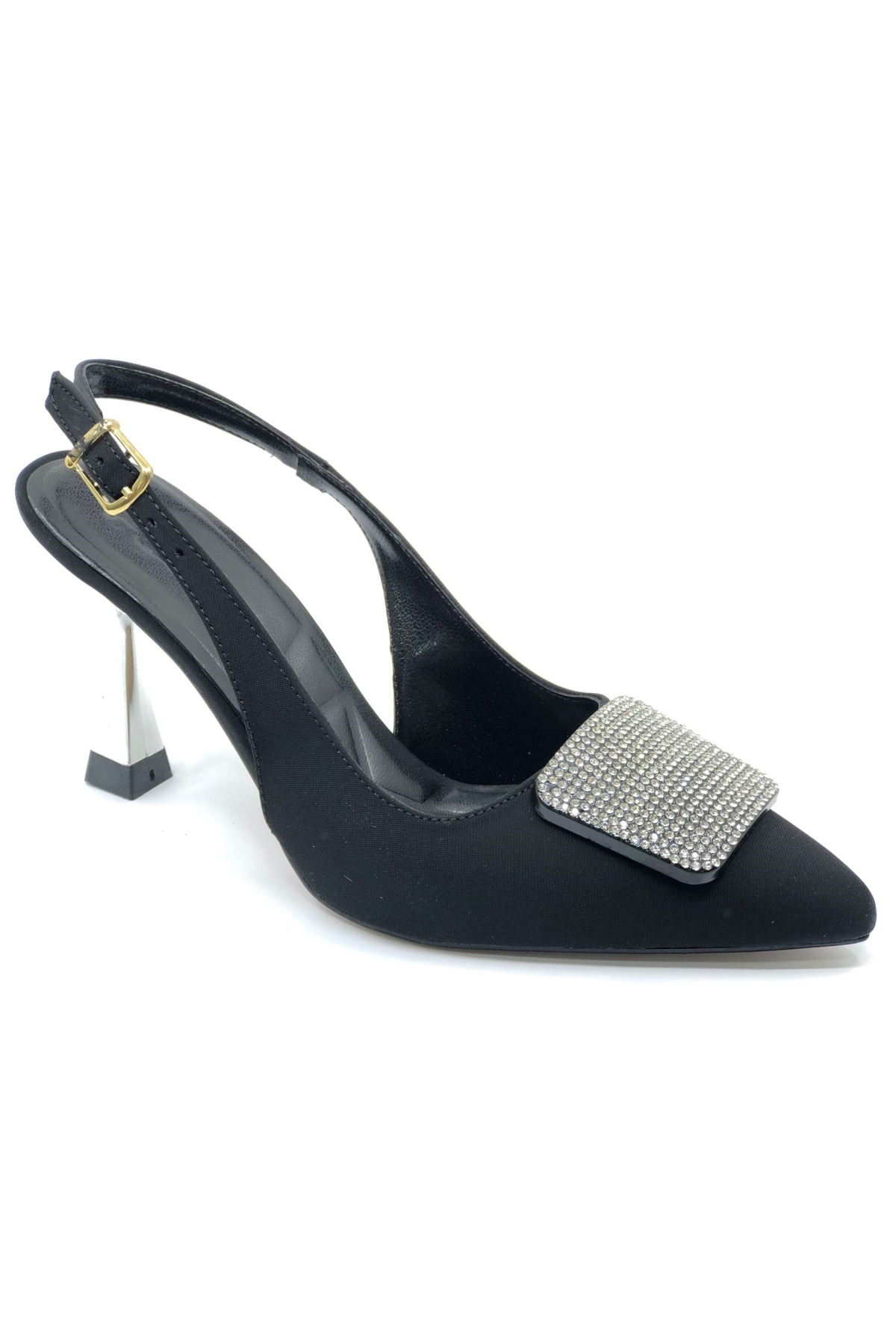 Taş Toka Detaylı Arkası Açık Stiletto Kadın Topuklu Ayakkabı - Görsel 2