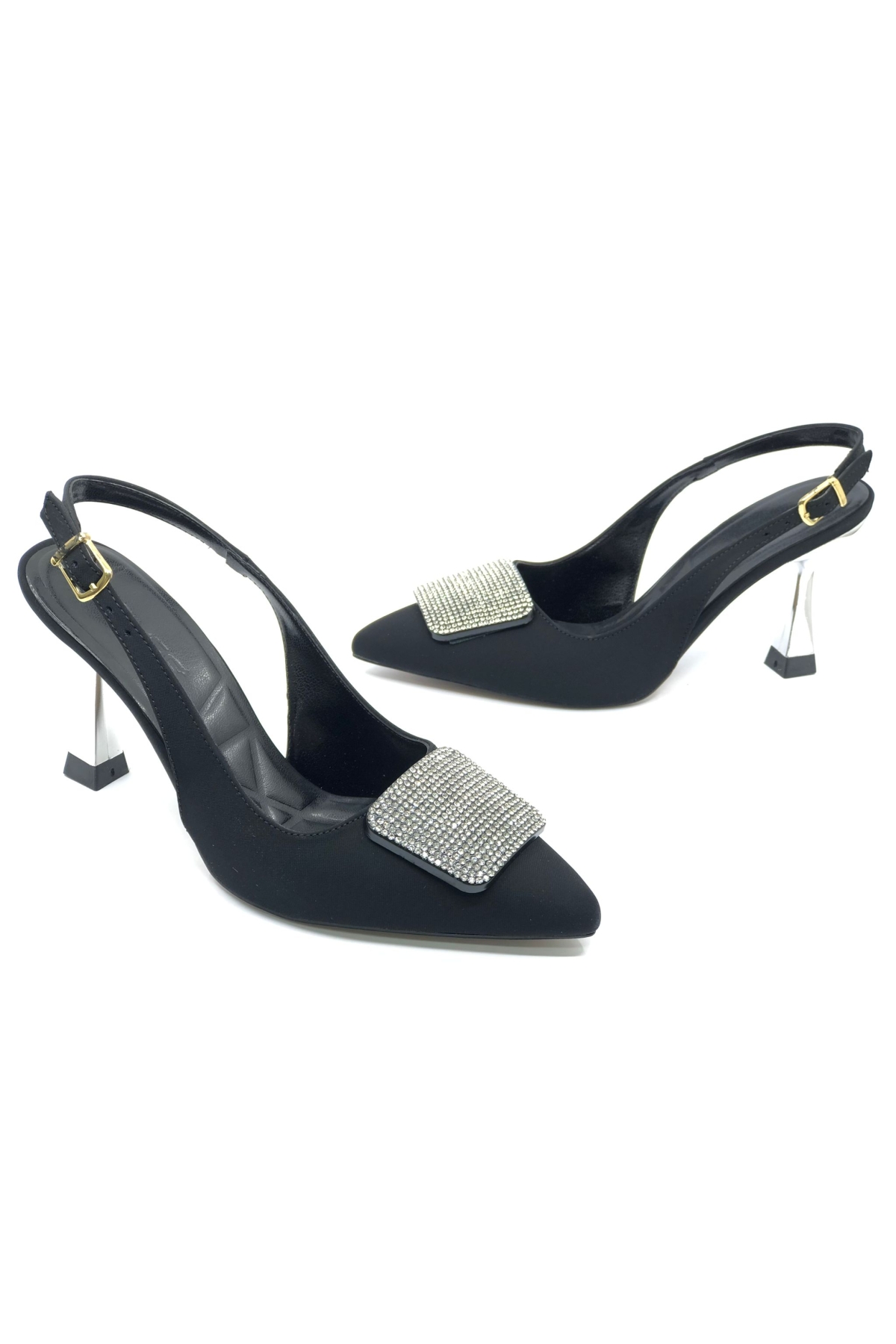 Taş Toka Detaylı Arkası Açık Stiletto Kadın Topuklu Ayakkabı - Görsel 3