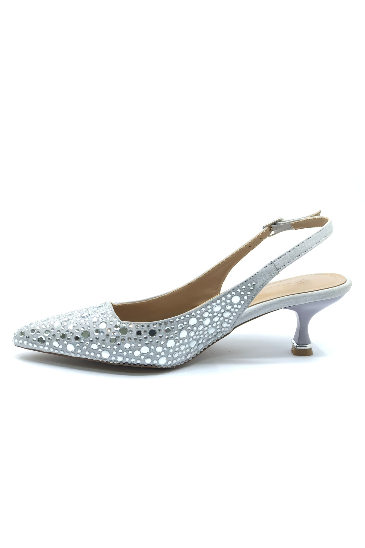 Şeker Topuk Taş Detaylı Arkası Açık Stiletto Kadın Topuklu Ayakkabı - Görsel 6