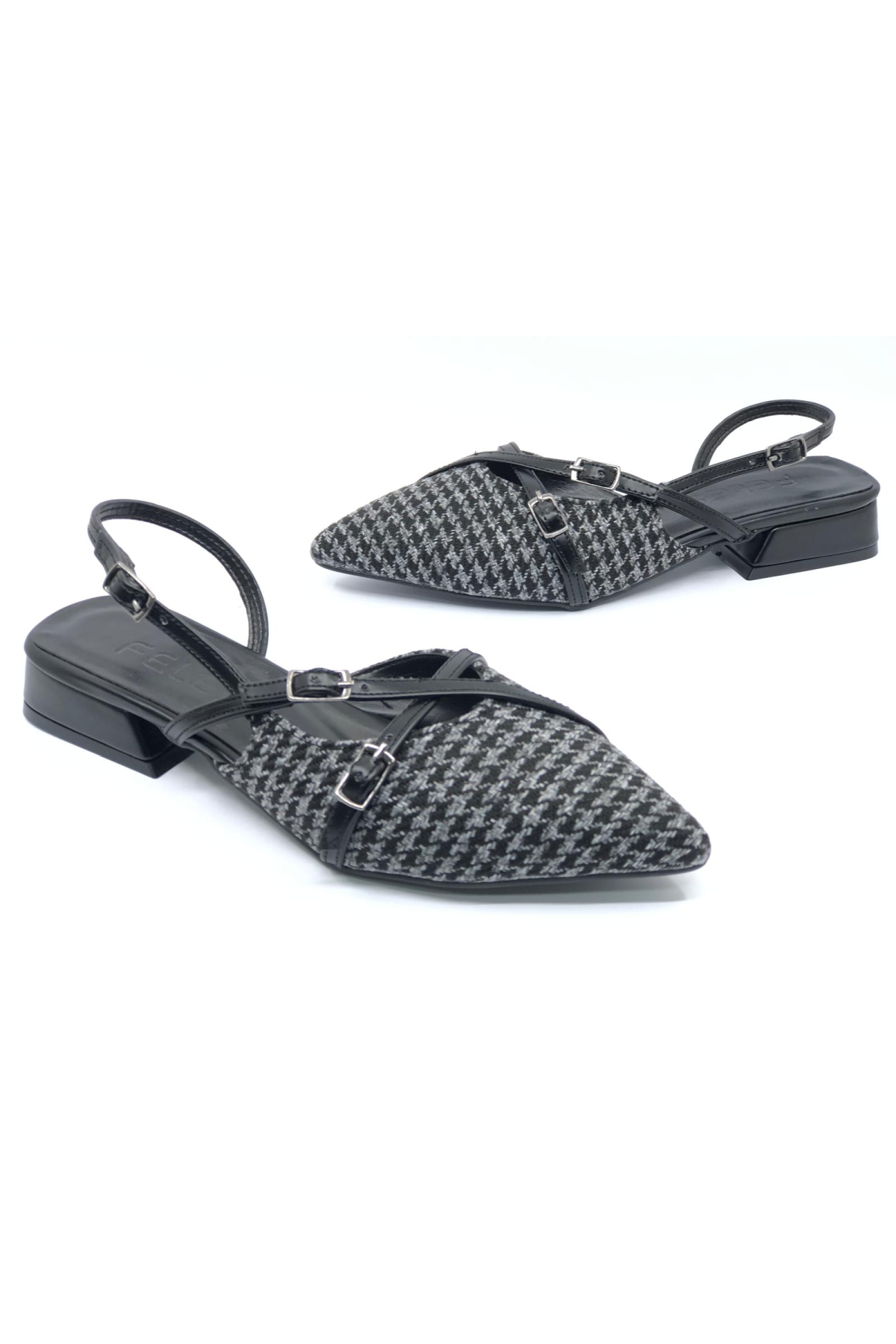 Toka Detaylı Kısa Topuklu Arkası Açık Kadın Babet Ayakkabı - Görsel 2