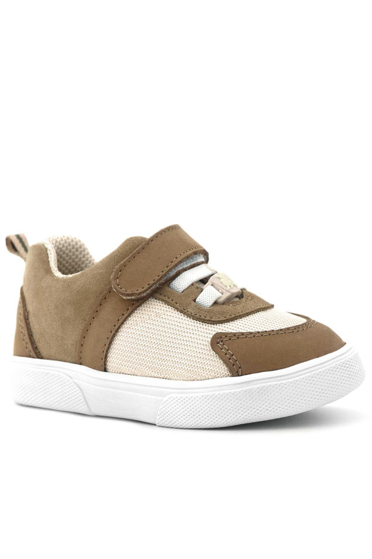 Hakiki Deri Krem Kum Rengi Cırtlı Bebek Ayakkabı - Görsel 2