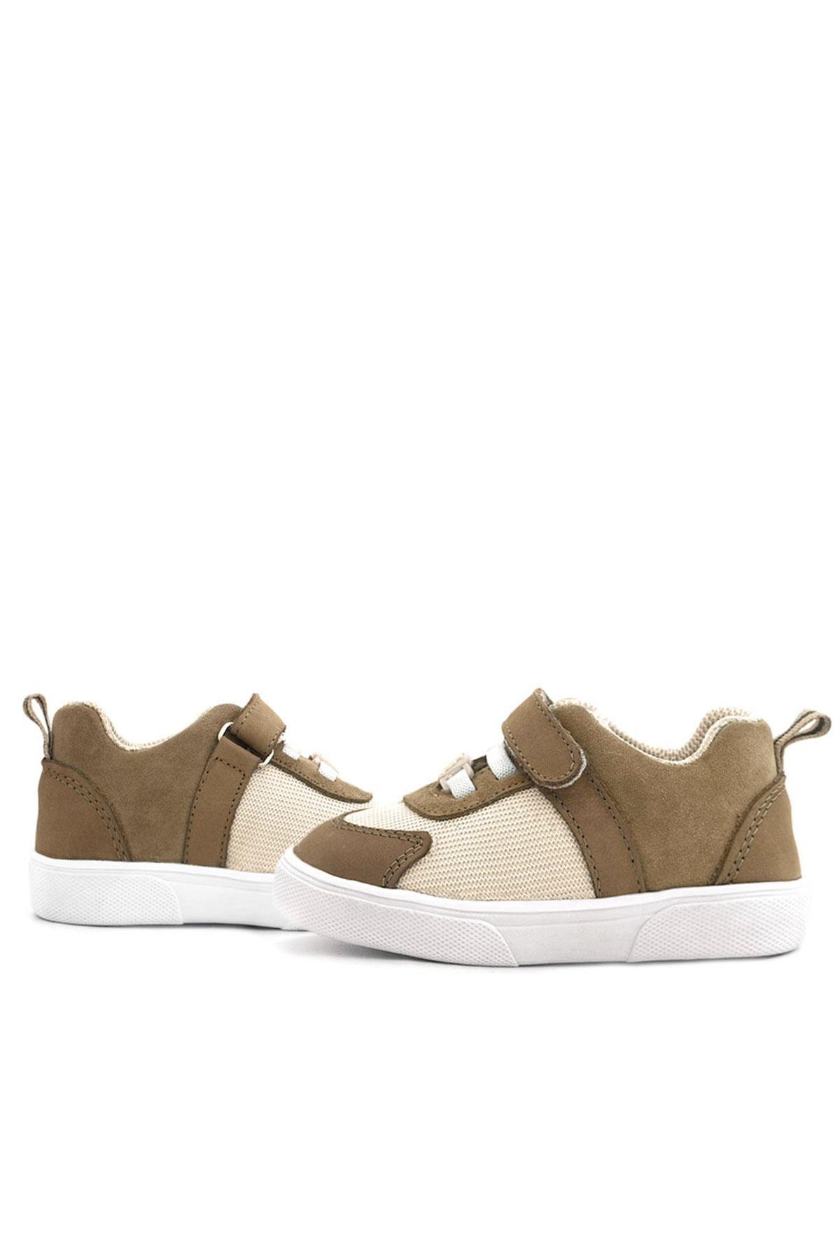 Hakiki Deri Krem Kum Rengi Cırtlı Bebek Ayakkabı - Görsel 8