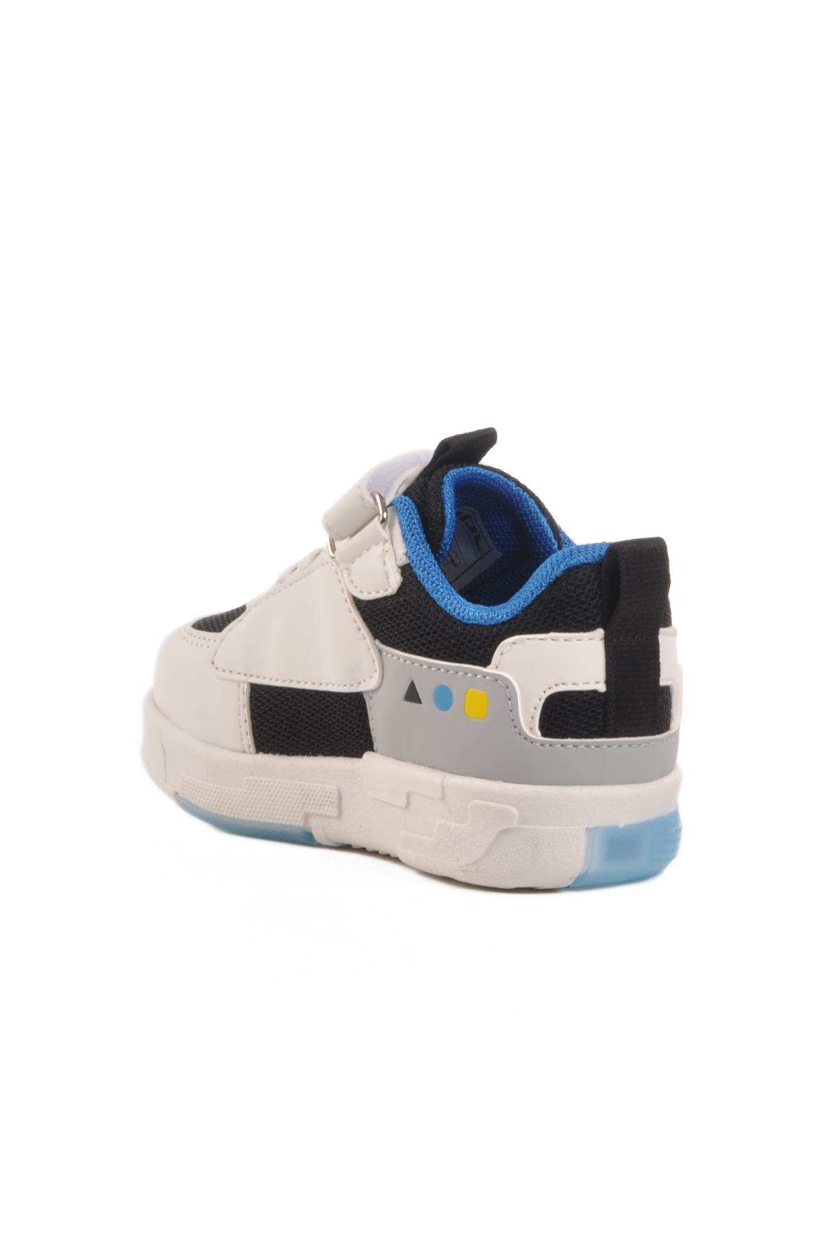 Beyaz Fileli Işıklı Erkek Çocuk Spor Ayakkabı Cool - Görsel 5