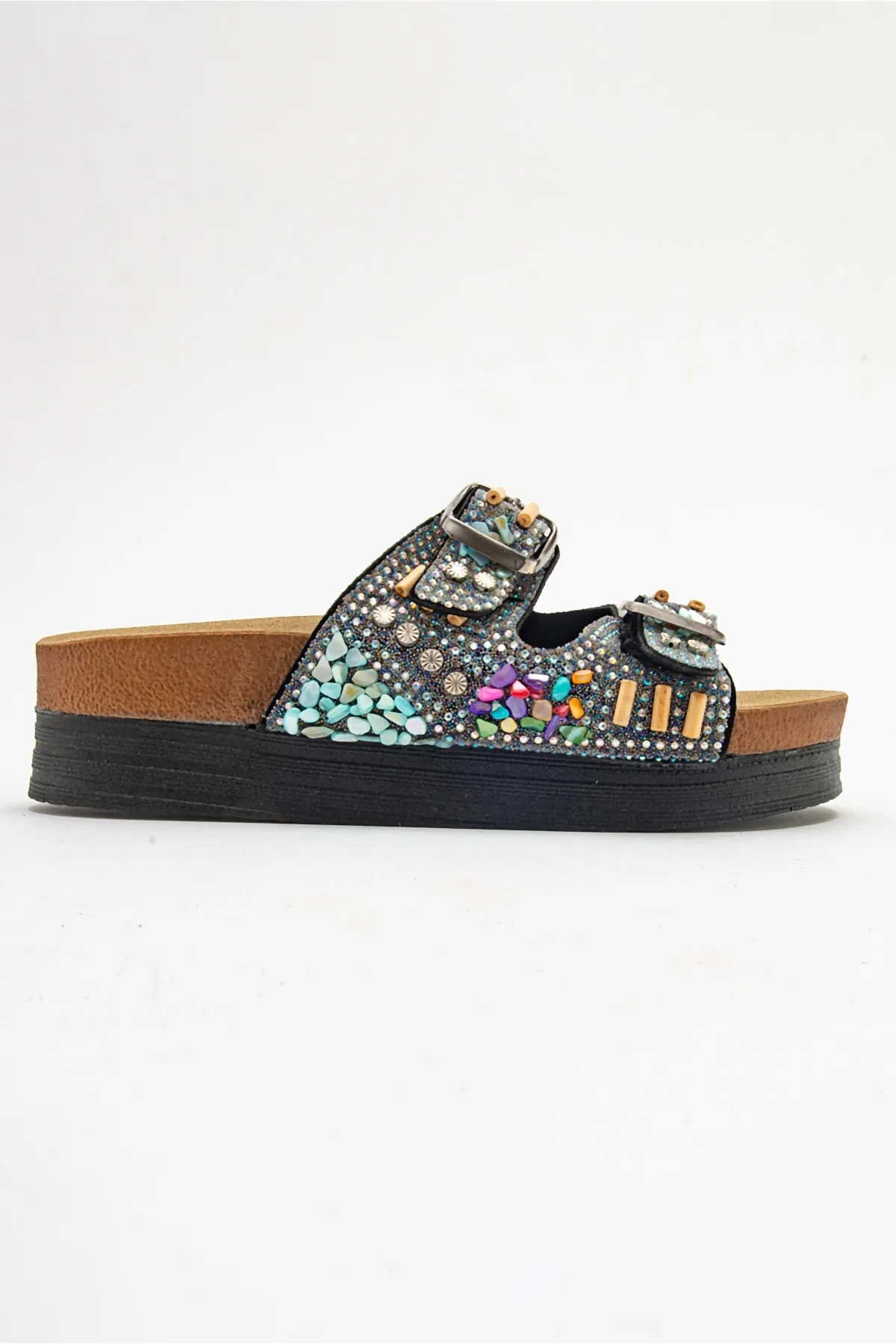 7874 Kadın Taşlı Terlik - Görsel 5