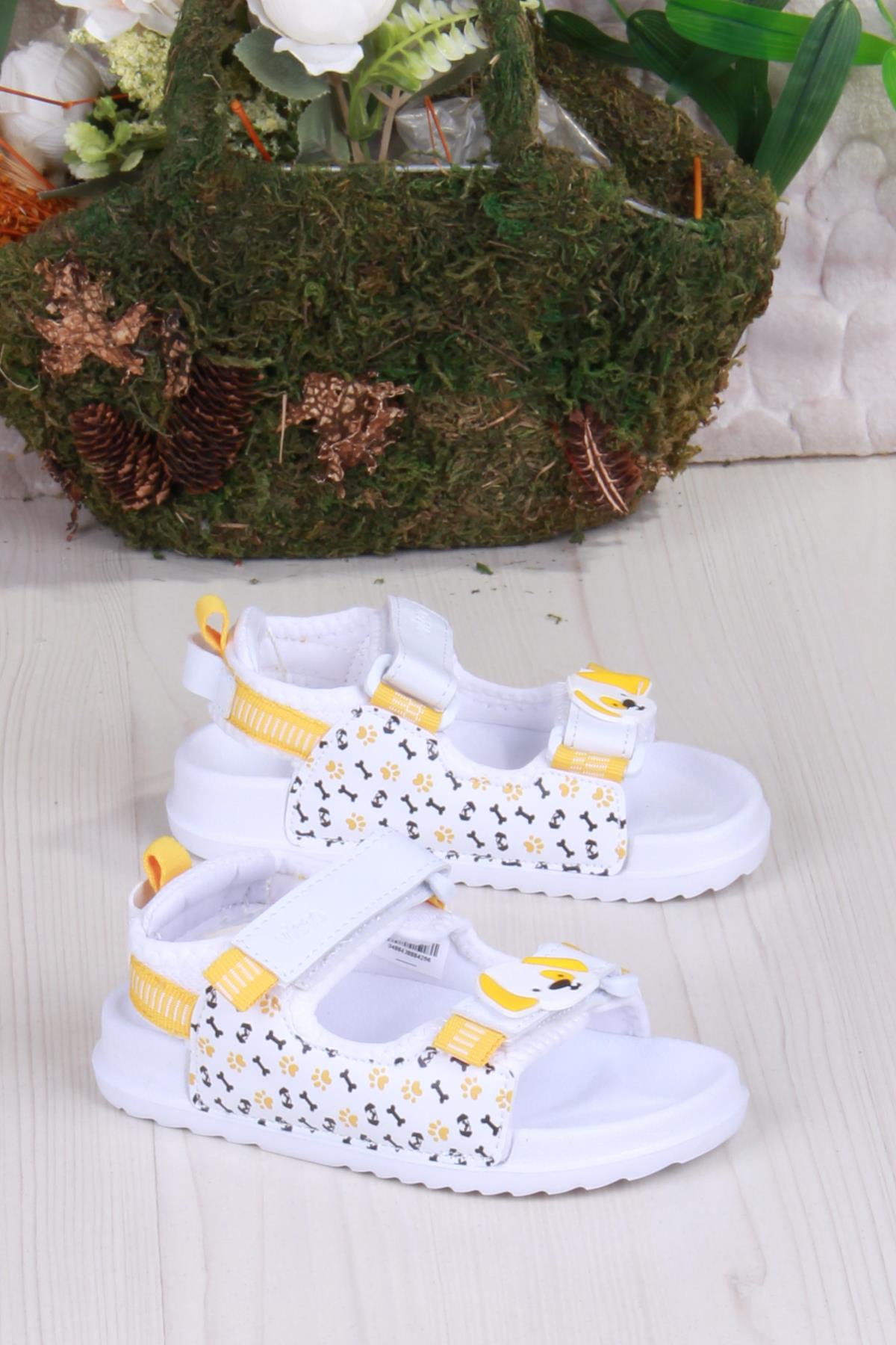 332.B25Y.250 Beyaz İnkago Anatomik Erkek Çocuk Sandalet - Görsel 2