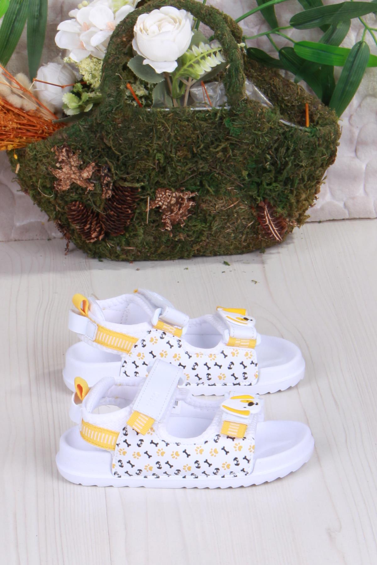 332.B25Y.250 Beyaz İnkago Anatomik Erkek Çocuk Sandalet - Görsel 3