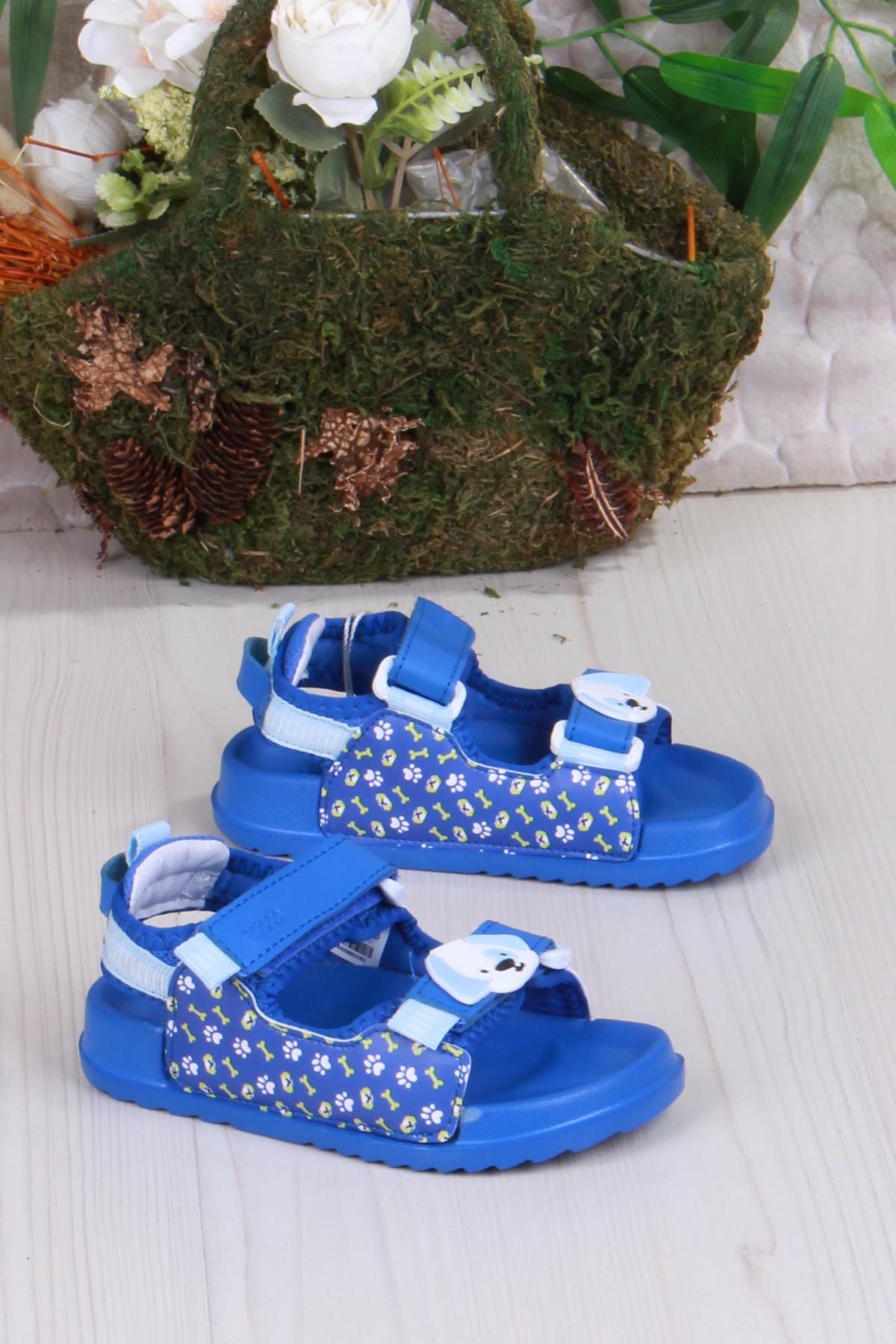 332.B25Y.250 Saks Mavi İnkago Anatomik Erkek Çocuk Sandalet - Görsel 2