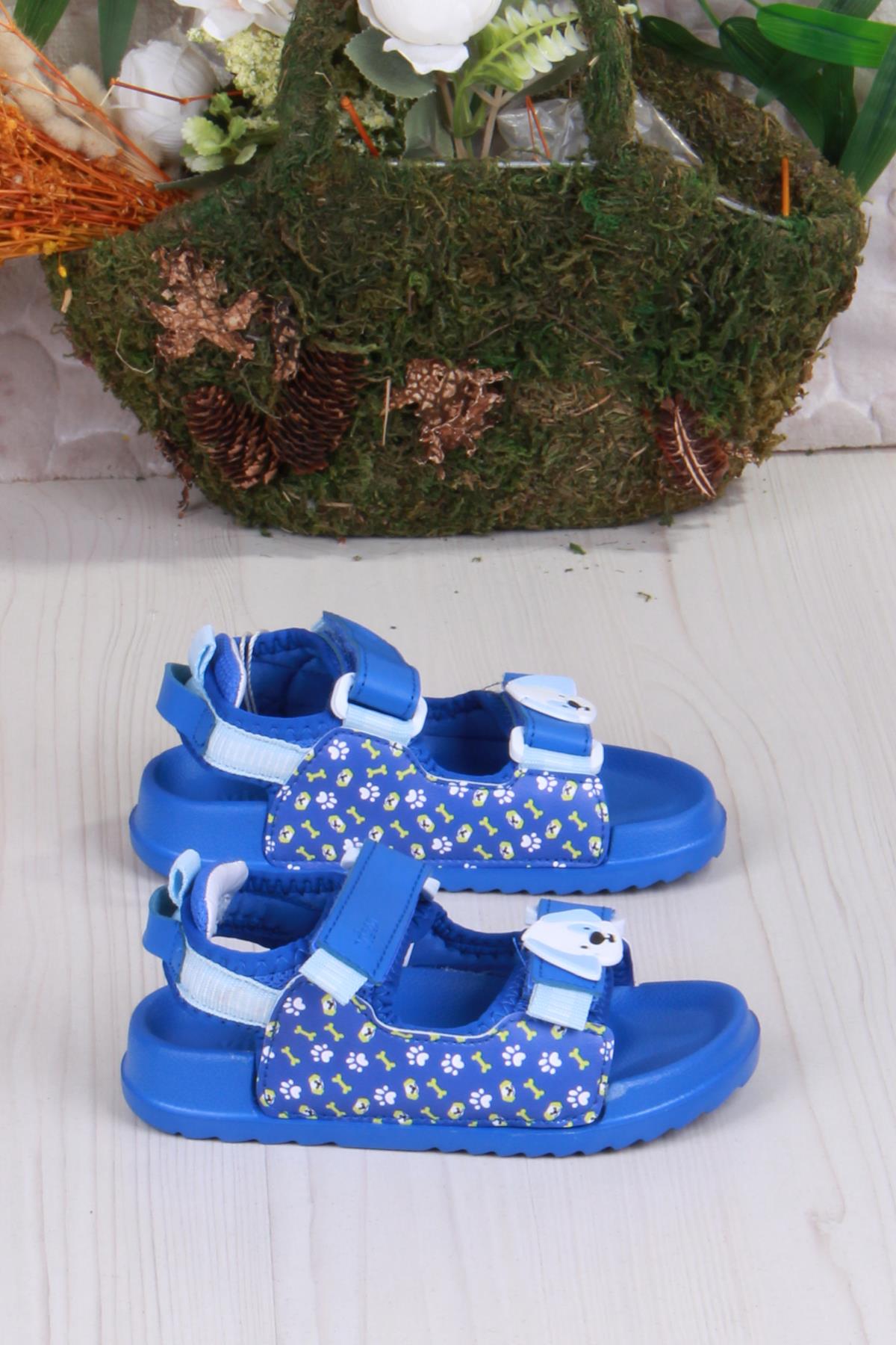 332.B25Y.250 Saks Mavi İnkago Anatomik Erkek Çocuk Sandalet - Görsel 3