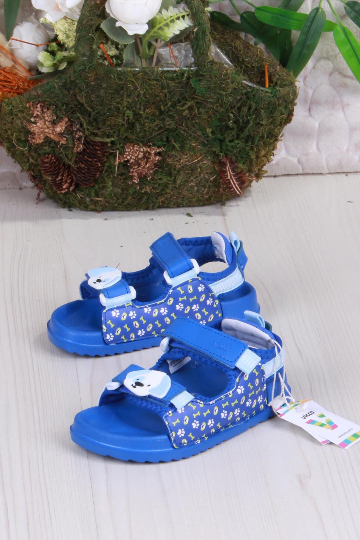 332.B25Y.250 Saks Mavi İnkago Anatomik Erkek Çocuk Sandalet - Görsel 4
