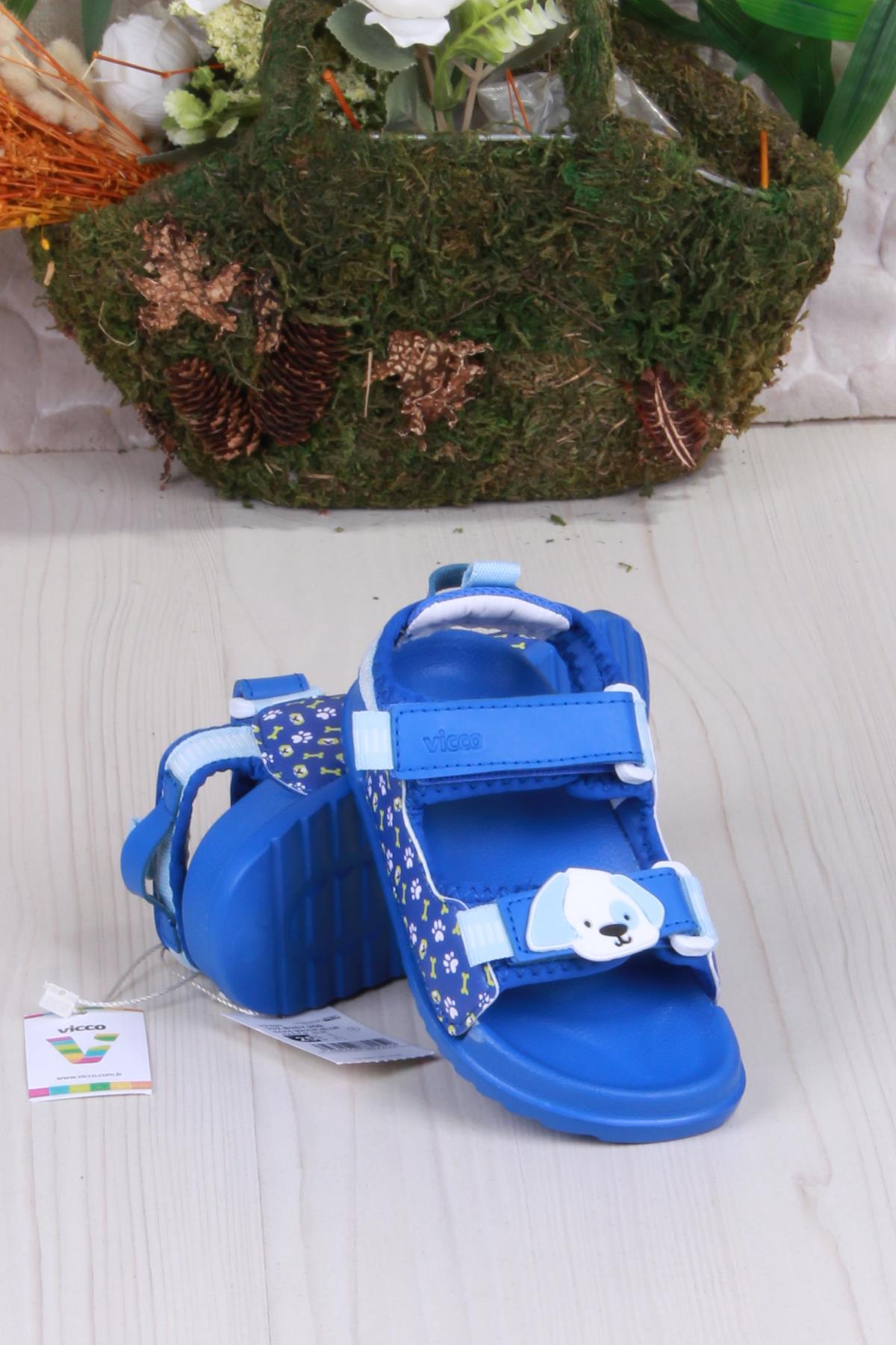 332.B25Y.250 Saks Mavi İnkago Anatomik Erkek Çocuk Sandalet - Görsel 5