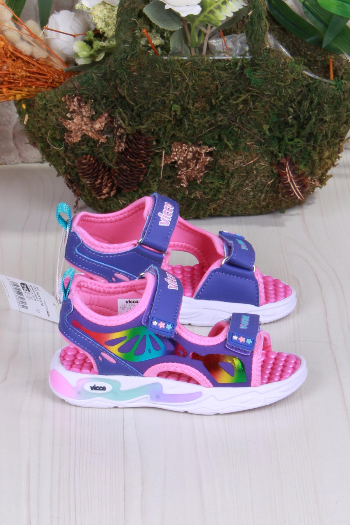 332.P25Y.210 Mor But Anatomik Işıklı Kız Çocuk Sandalet - Görsel 3