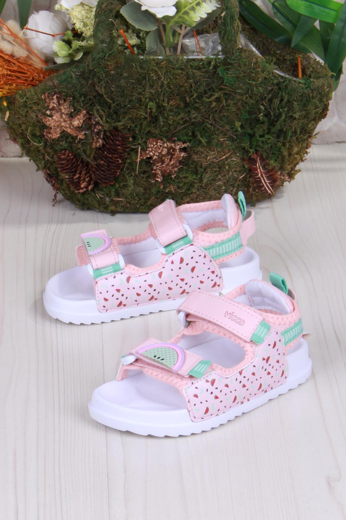 332.B25Y.251 Pudra İnkago Anatomik Kız Çocuk Sandalet - Görsel 4