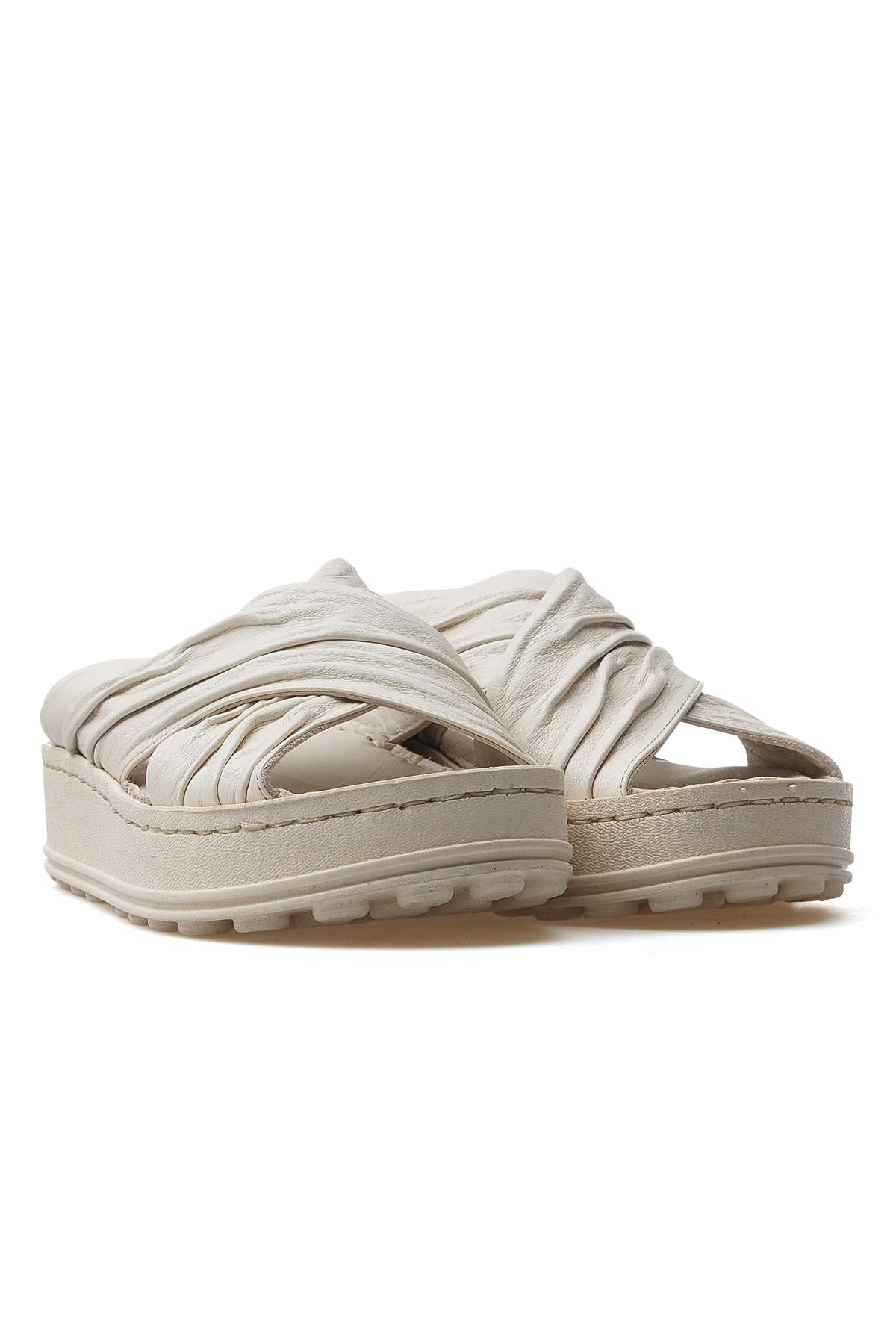 Kadın Ortopedik Taban Günlük Terlik 25y D25yt-1430 Z Krem - Görsel 6