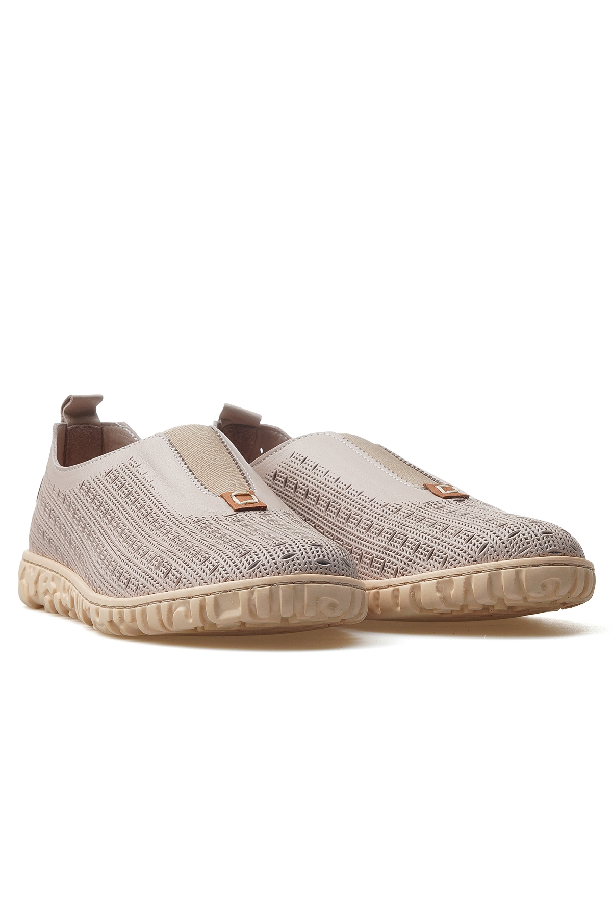 Kadın Hakiki Deri Casual Ayakkabı 25y D25ya-665 Z Pudra - Görsel 6