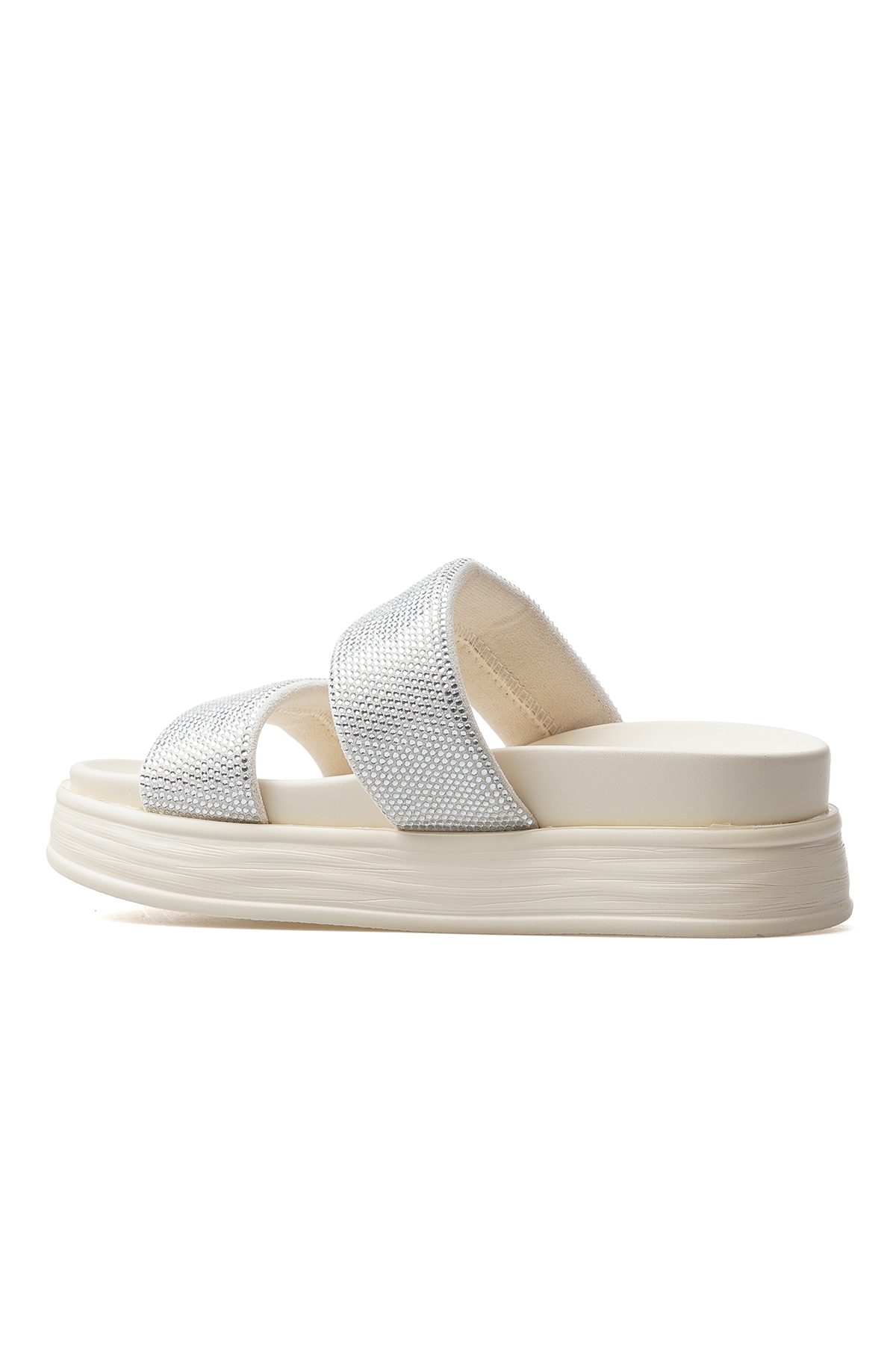 Kadın Taş Detaylı Günlük Terlik 25y 25y416 Z Gümüş - Görsel 4