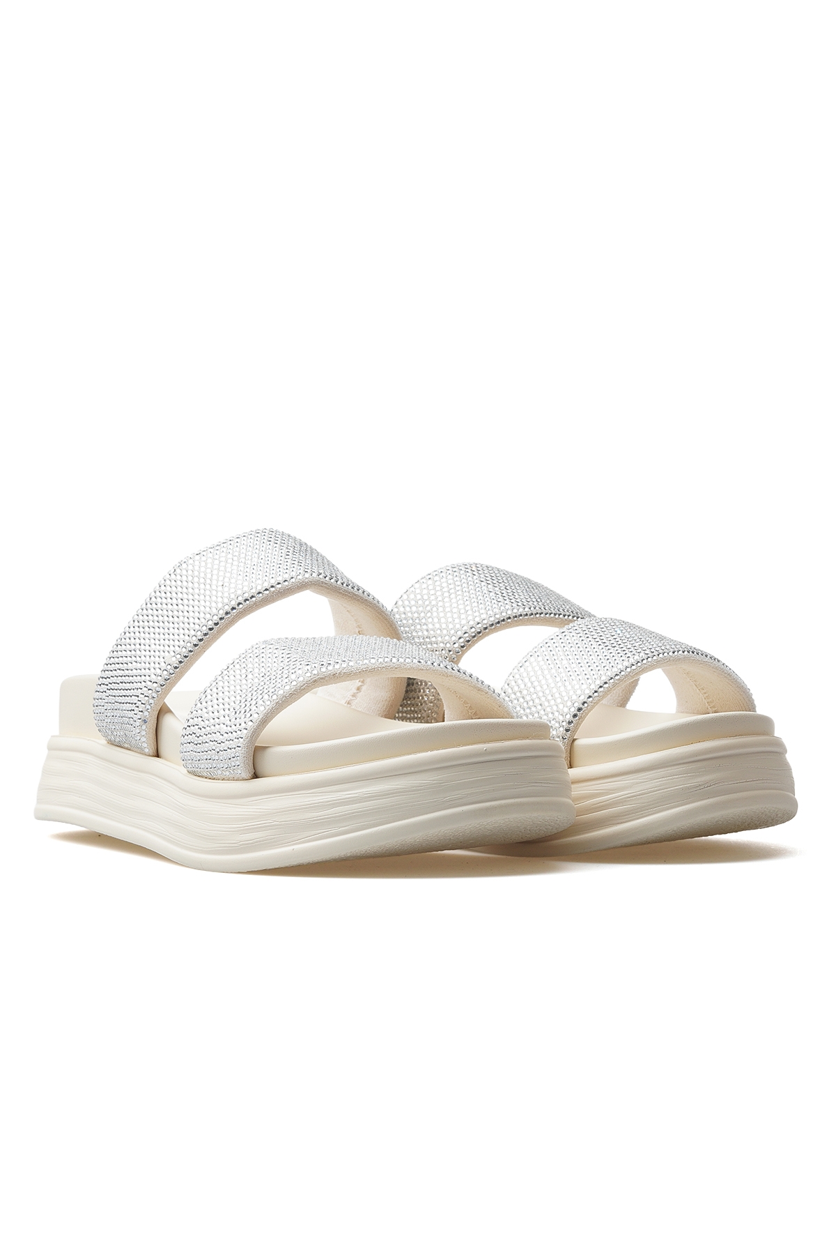 Kadın Taş Detaylı Günlük Terlik 25y 25y416 Z Gümüş - Görsel 6