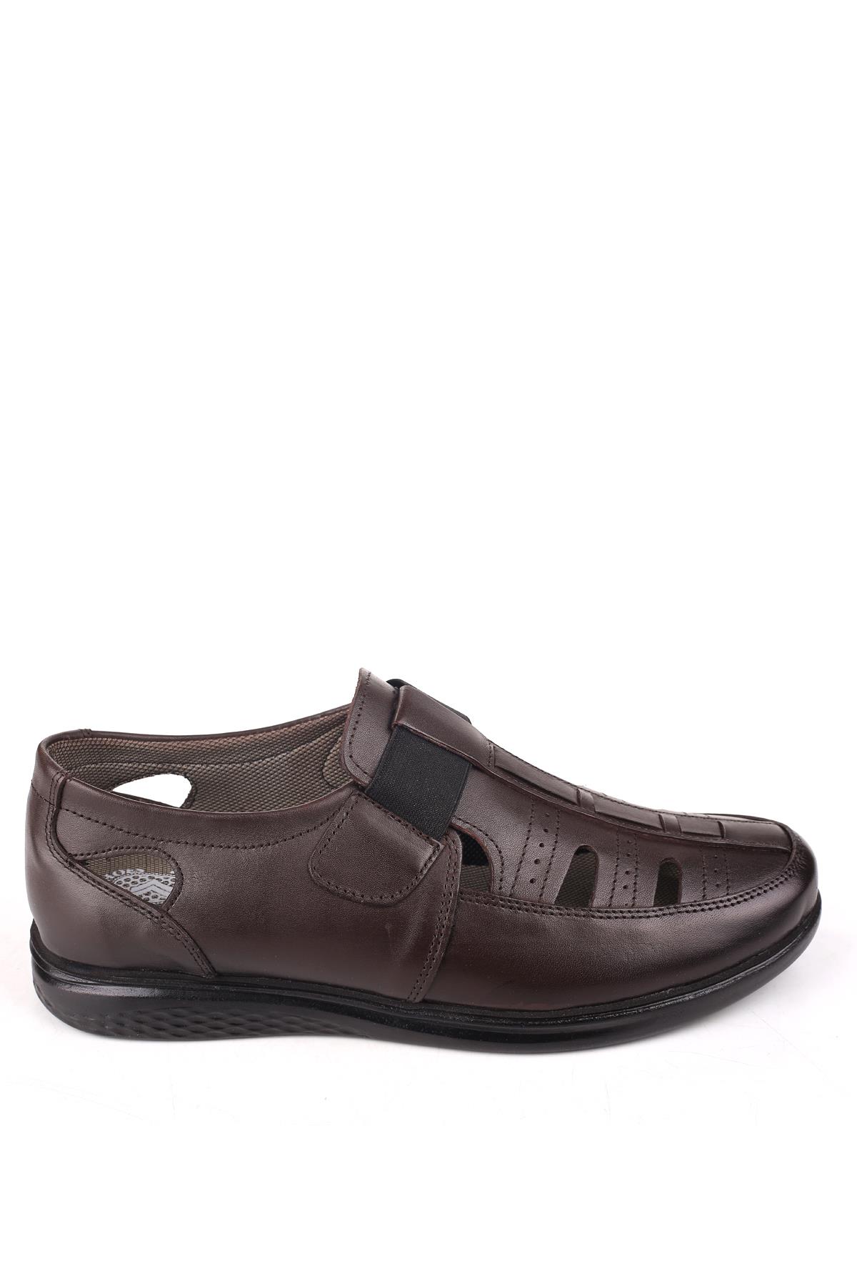 3901 Ortopedik Hakiki Deri Erkek Sandalet Ayakkabı - Görsel 3