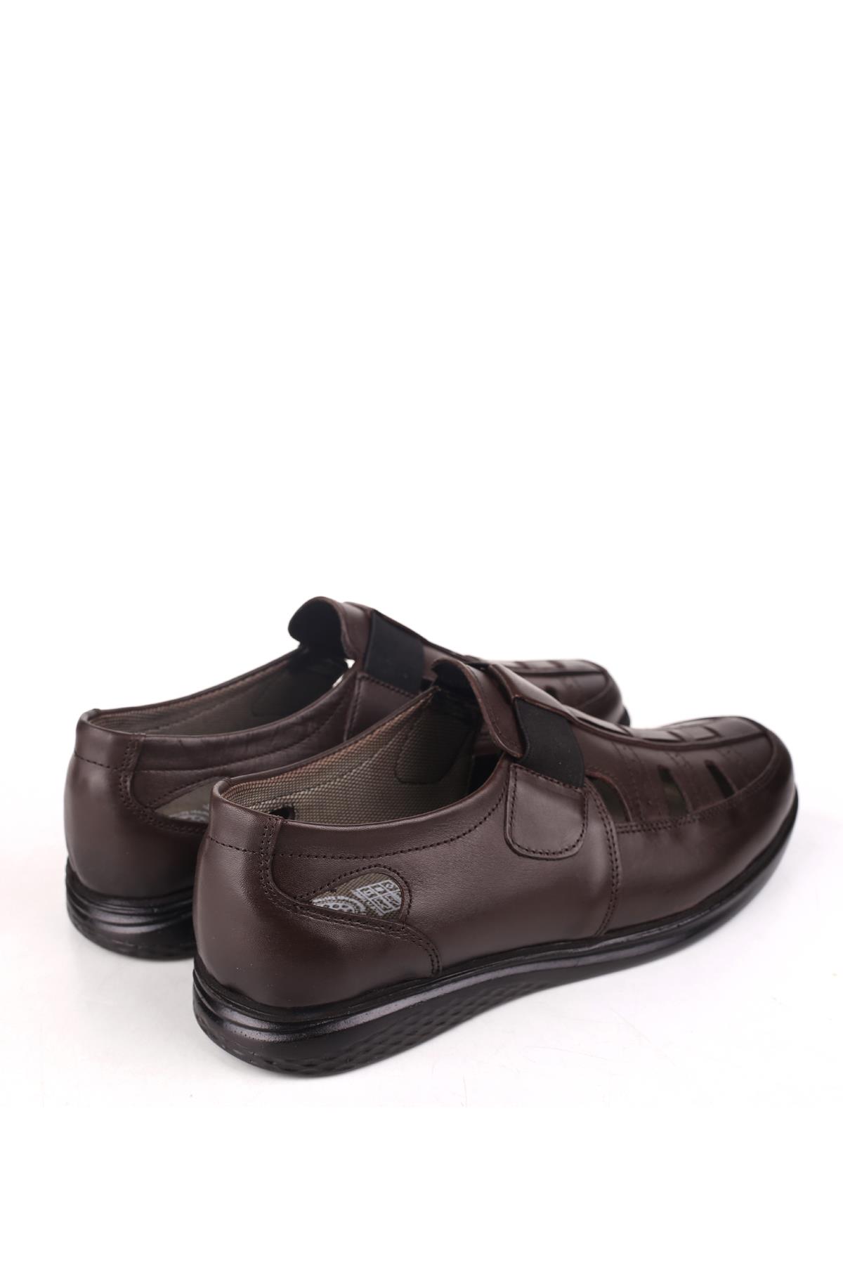 3901 Ortopedik Hakiki Deri Erkek Sandalet Ayakkabı - Görsel 4