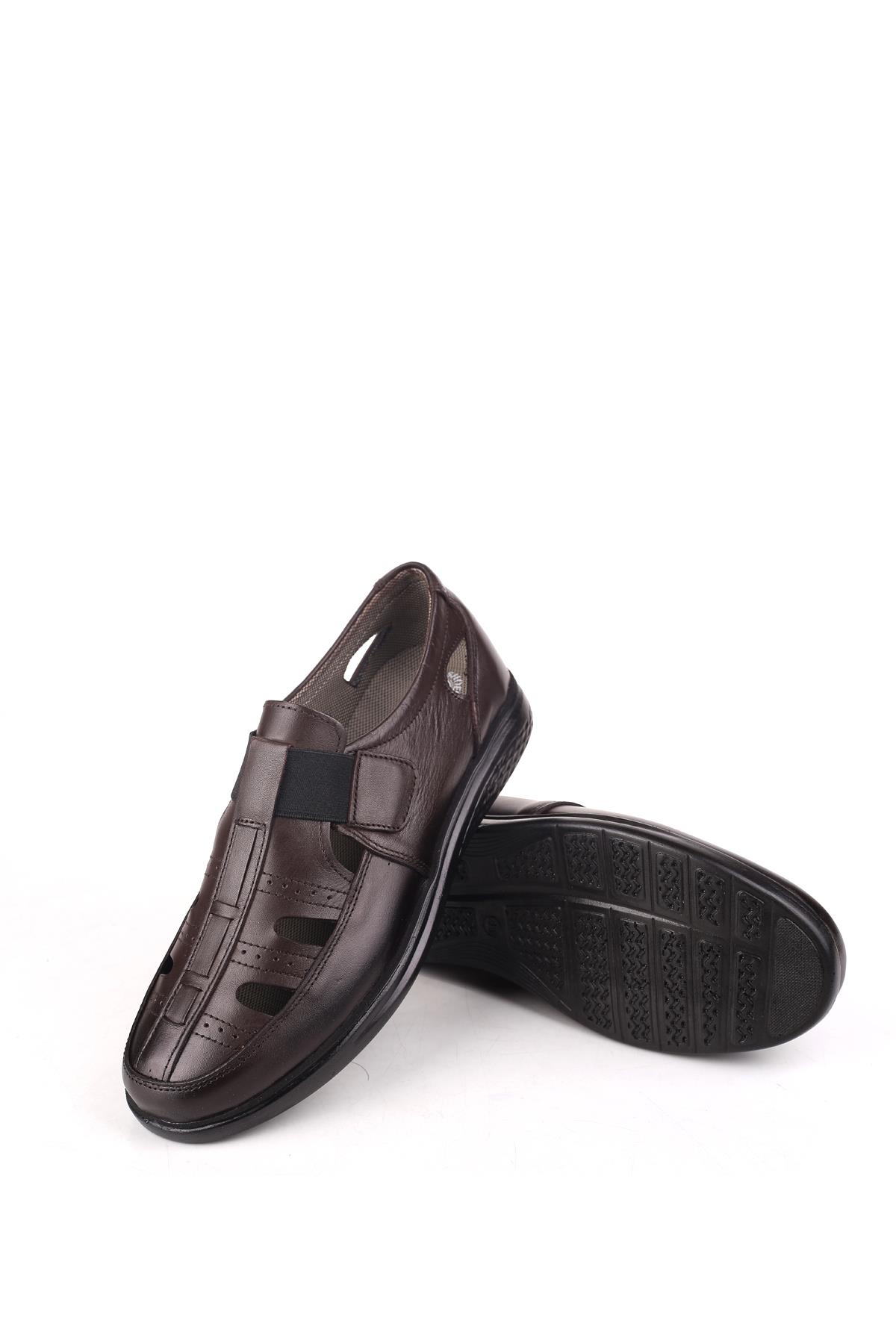 3901 Ortopedik Hakiki Deri Erkek Sandalet Ayakkabı - Görsel 5
