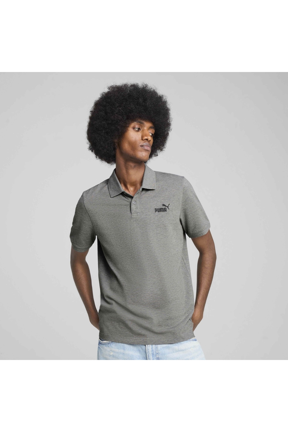 Essentials No 1 Logo Pique Erkek Gri Polo Yaka Tişört Fiyatları