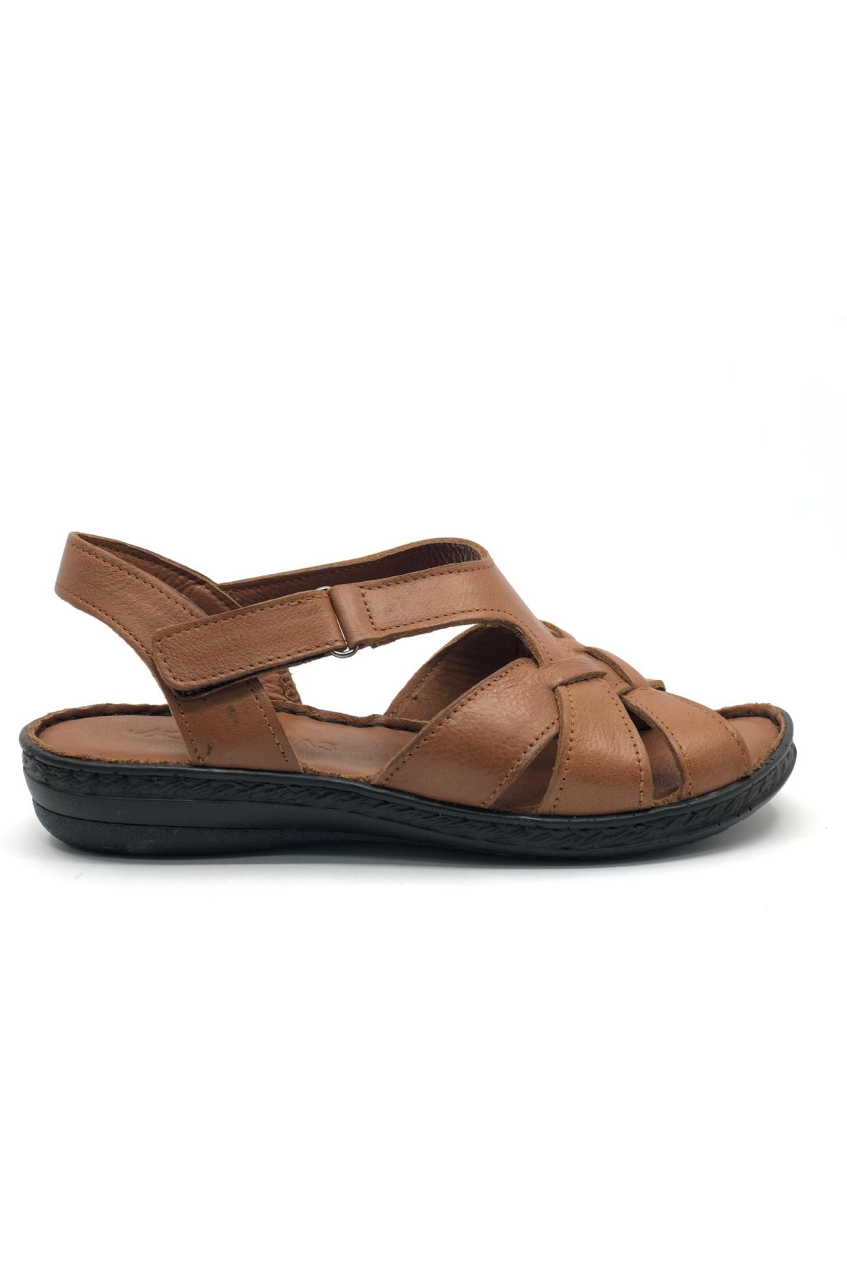 %100 Hakiki Deri Tam Ortapedik Fus Pedli Taban Kadın Sandalet - Görsel 3