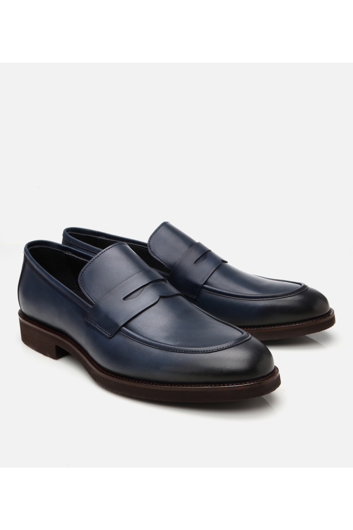 Erkek Deri Lacivert Hafif Tabanlı Loafer - Görsel 3