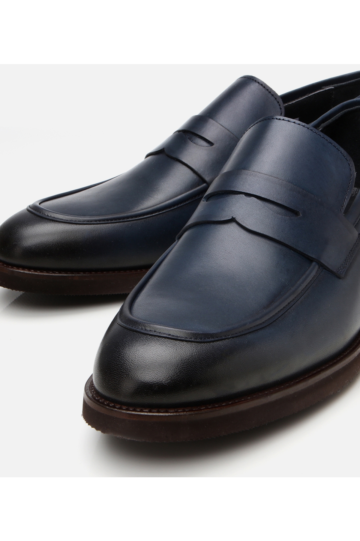Erkek Deri Lacivert Hafif Tabanlı Loafer - Görsel 4