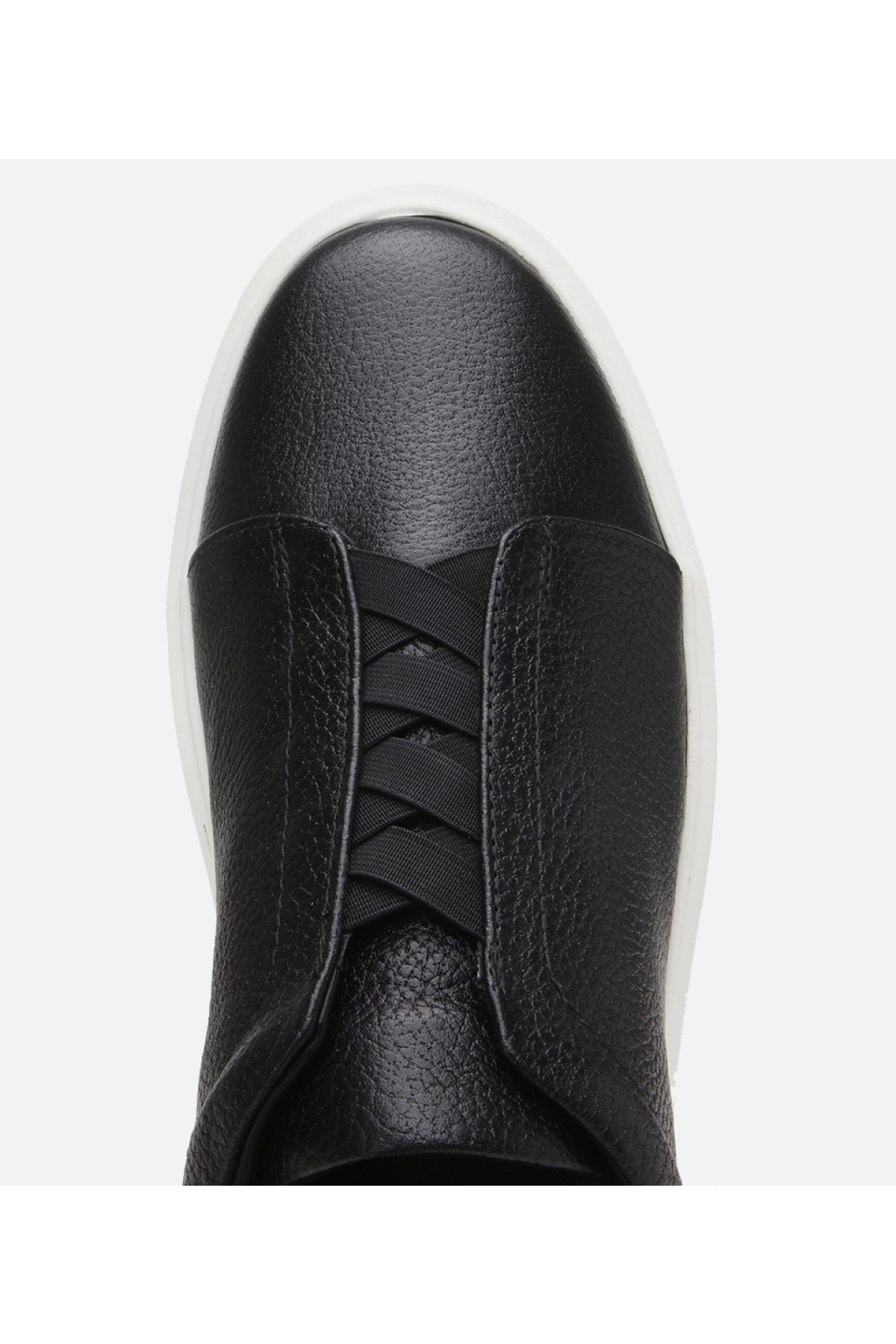 Erkek Deri Siyah Lastik Detaylı Spor Ayakkabı - Görsel 5