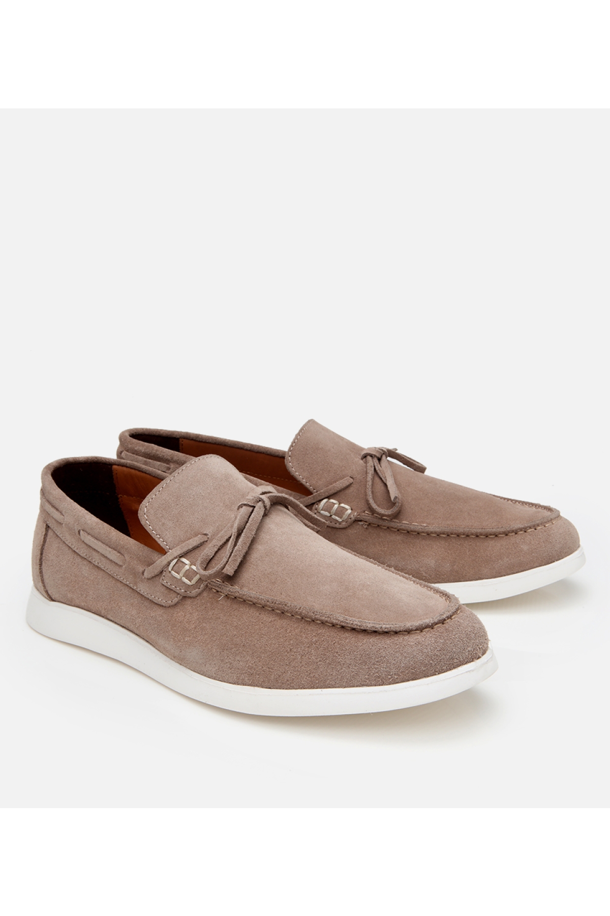 Hotiç Bej Hotiç Süet Deri Erkek Bağcıklı Loafer