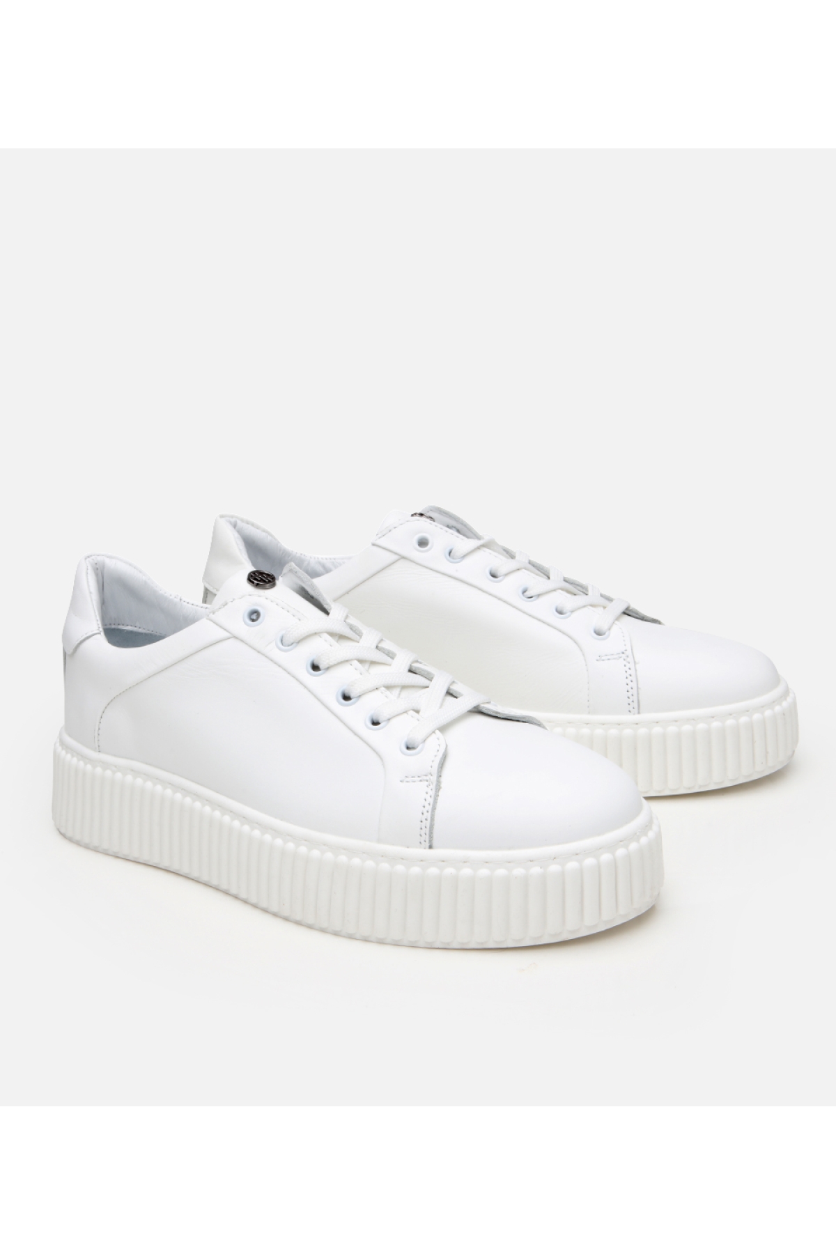 Erkek Deri Beyaz Yüksek Tabanlı Spor Ayakkabı - Görsel 3