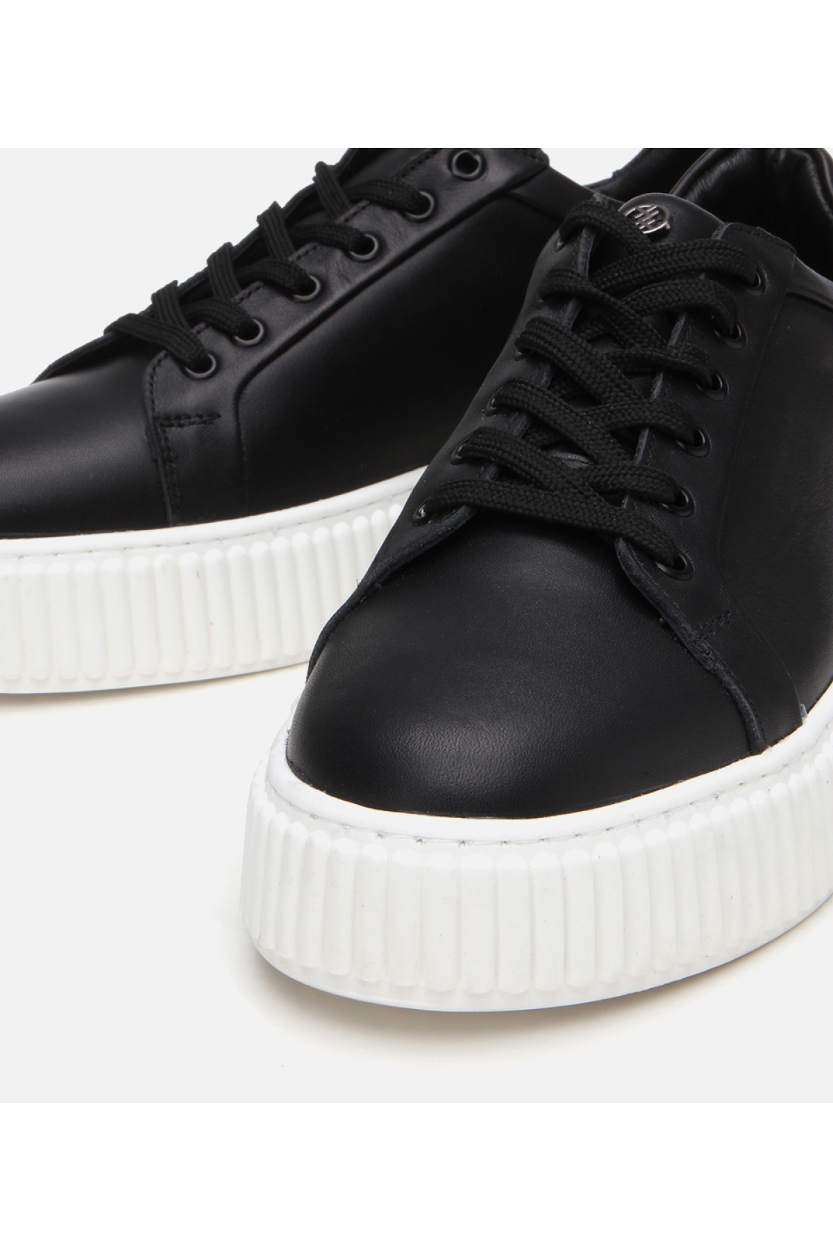 Erkek Deri Siyah Yüksek Tabanlı Spor Ayakkabı - Görsel 4