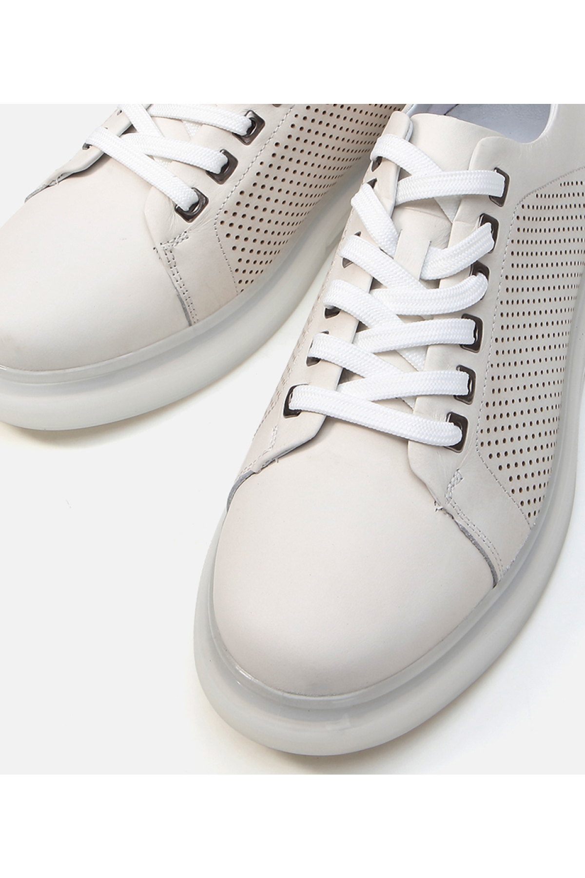 Erkek Deri Bej Günlük Ayakkabı - Görsel 5