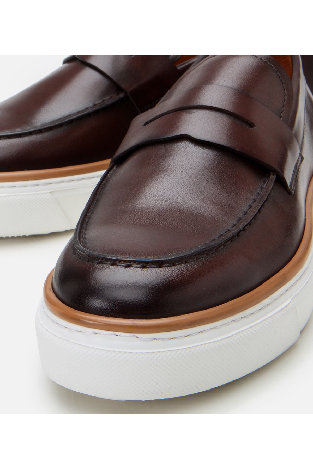 Erkek Deri Kahverengi Ultra Hafif Tabanlı Şık Günlük Loafer - Görsel 4