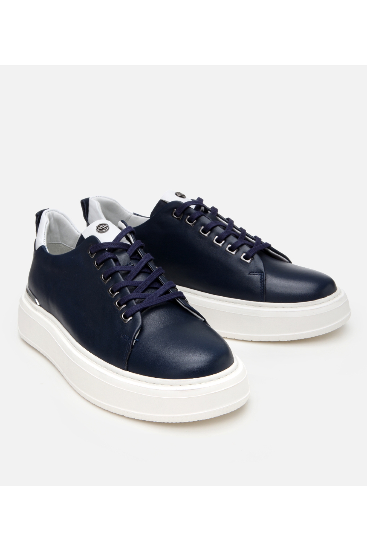 Erkek Deri Lacivert Hafif Tabanlı Spor Ayakkabı - Görsel 3