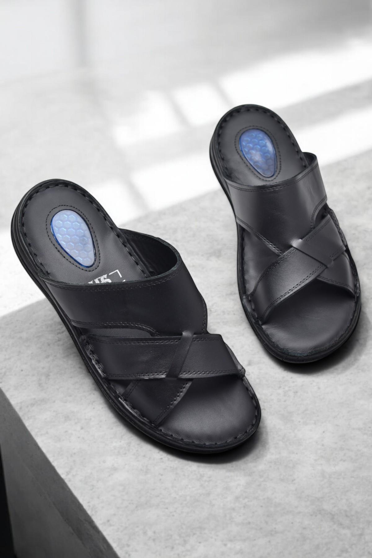 Jel Taban 056 TAM ORTOPEDİK Günlük Hakiki Deri Erkek Terlik İçi Dışı Hakiki Deri - Görsel 3