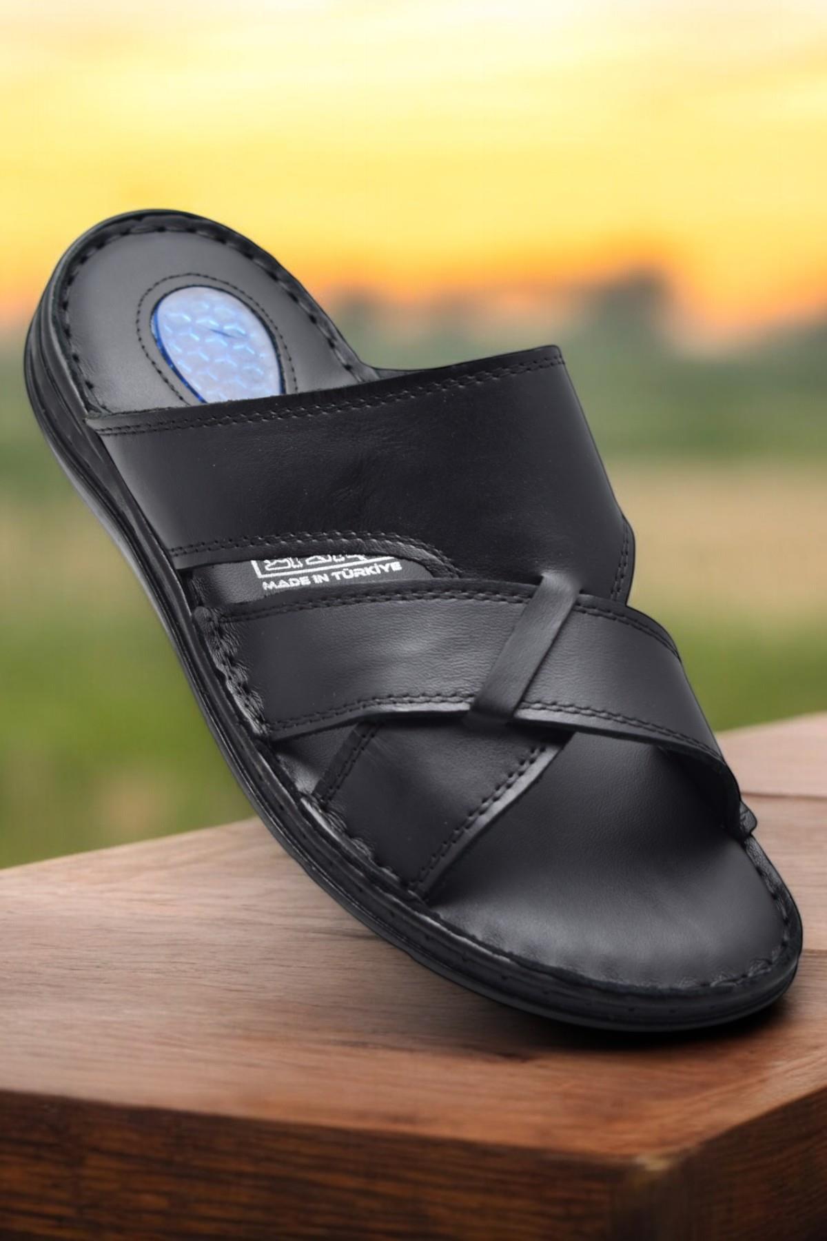 Jel Taban 056 TAM ORTOPEDİK Günlük Hakiki Deri Erkek Terlik İçi Dışı Hakiki Deri - Görsel 4