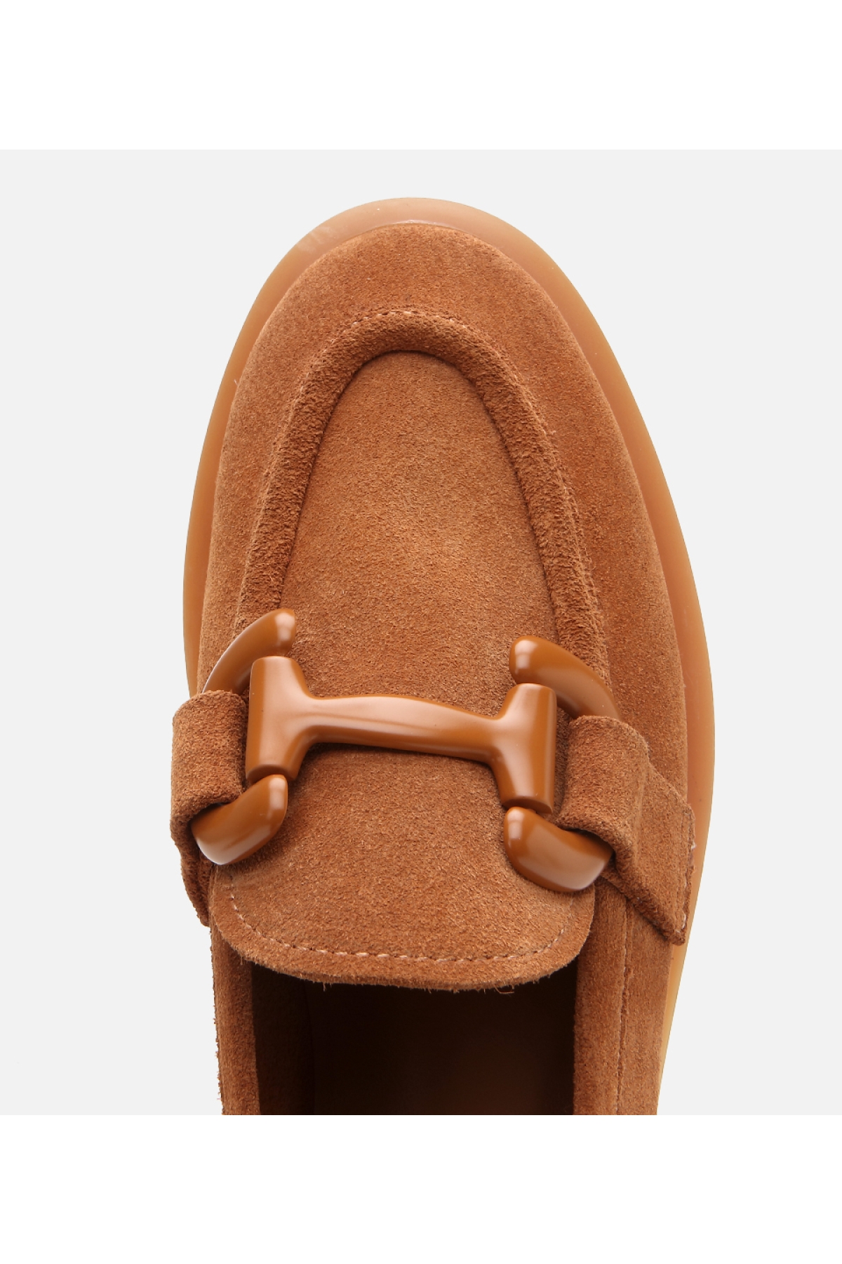 Kadın Süet Deri Taba Esnek Tabanlı Günlük Loafer - Görsel 5