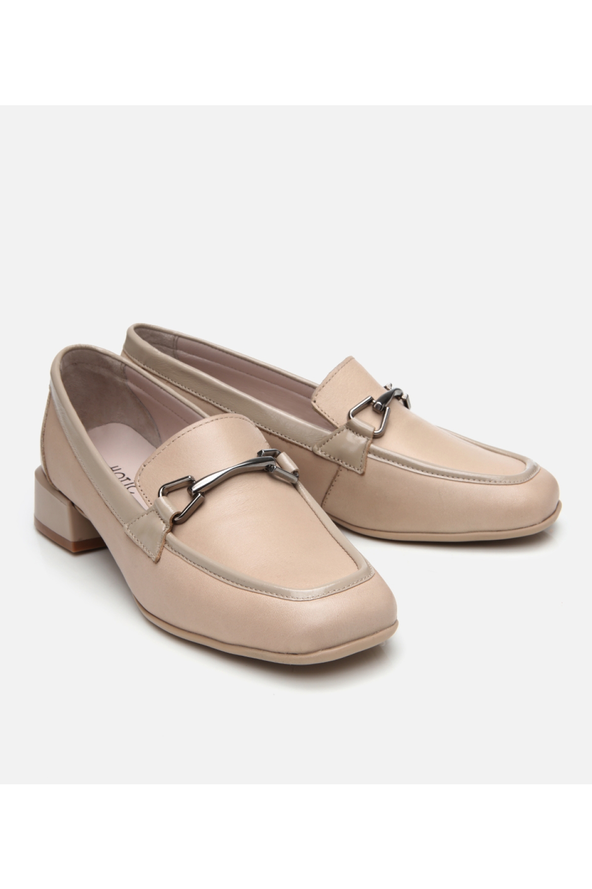 Kadın Deri Bej Tokalı Loafer - Görsel 3