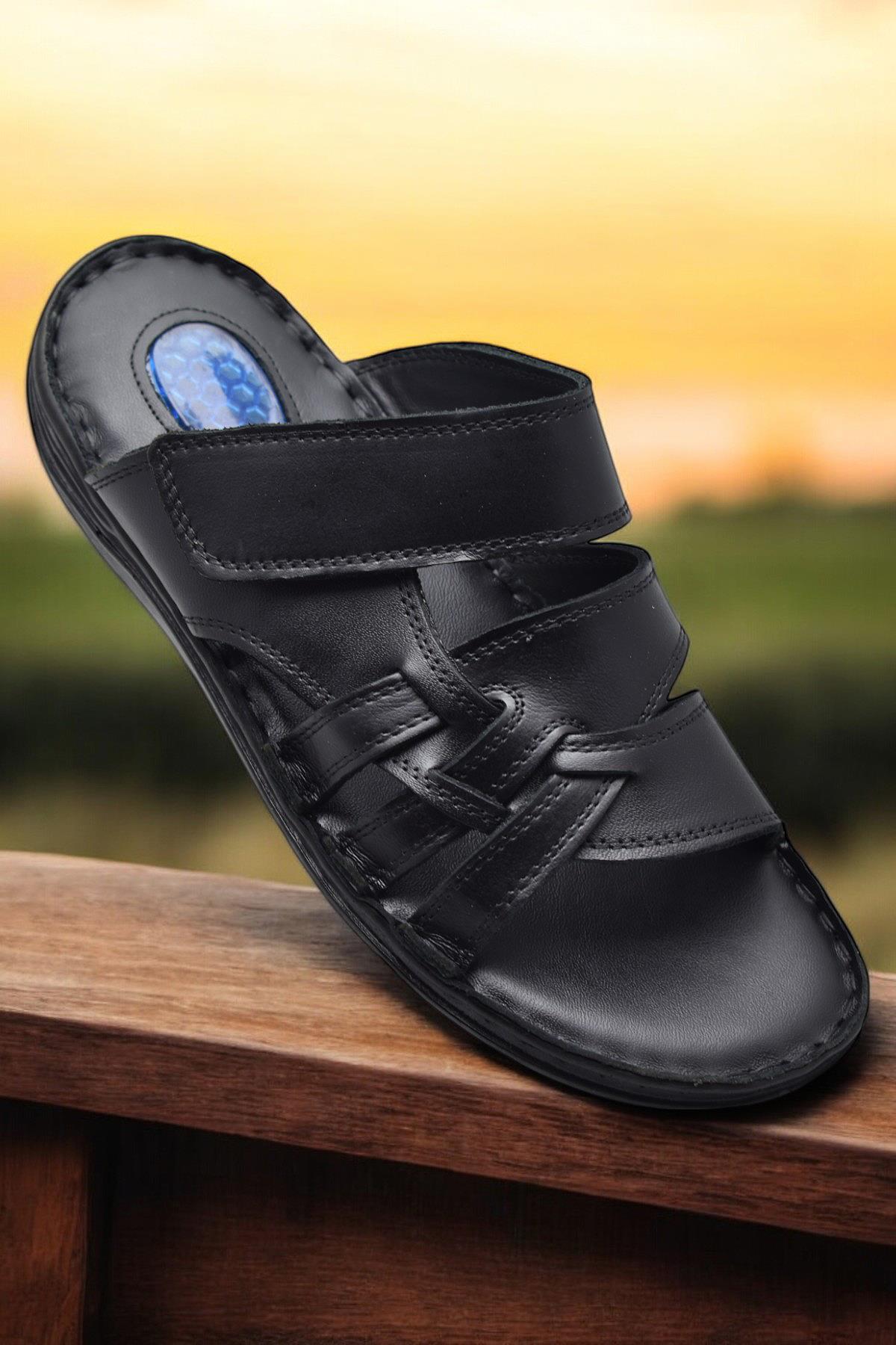 Jel Taban 057 TAM ORTOPEDİK Günlük Hakiki Deri Erkek Terlik İçi Dışı Hakiki Deri - Görsel 3