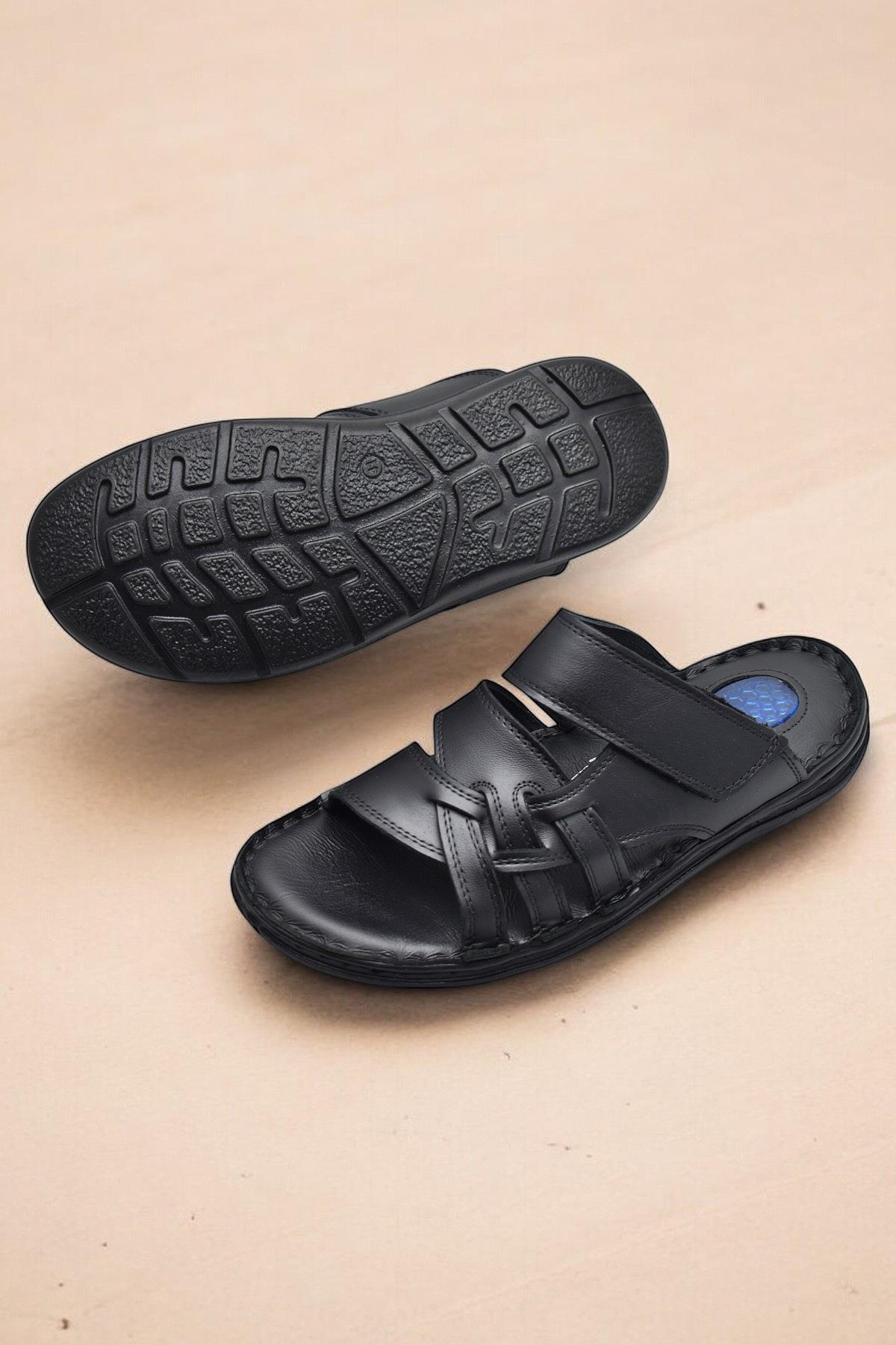 Jel Taban 057 TAM ORTOPEDİK Günlük Hakiki Deri Erkek Terlik İçi Dışı Hakiki Deri - Görsel 4