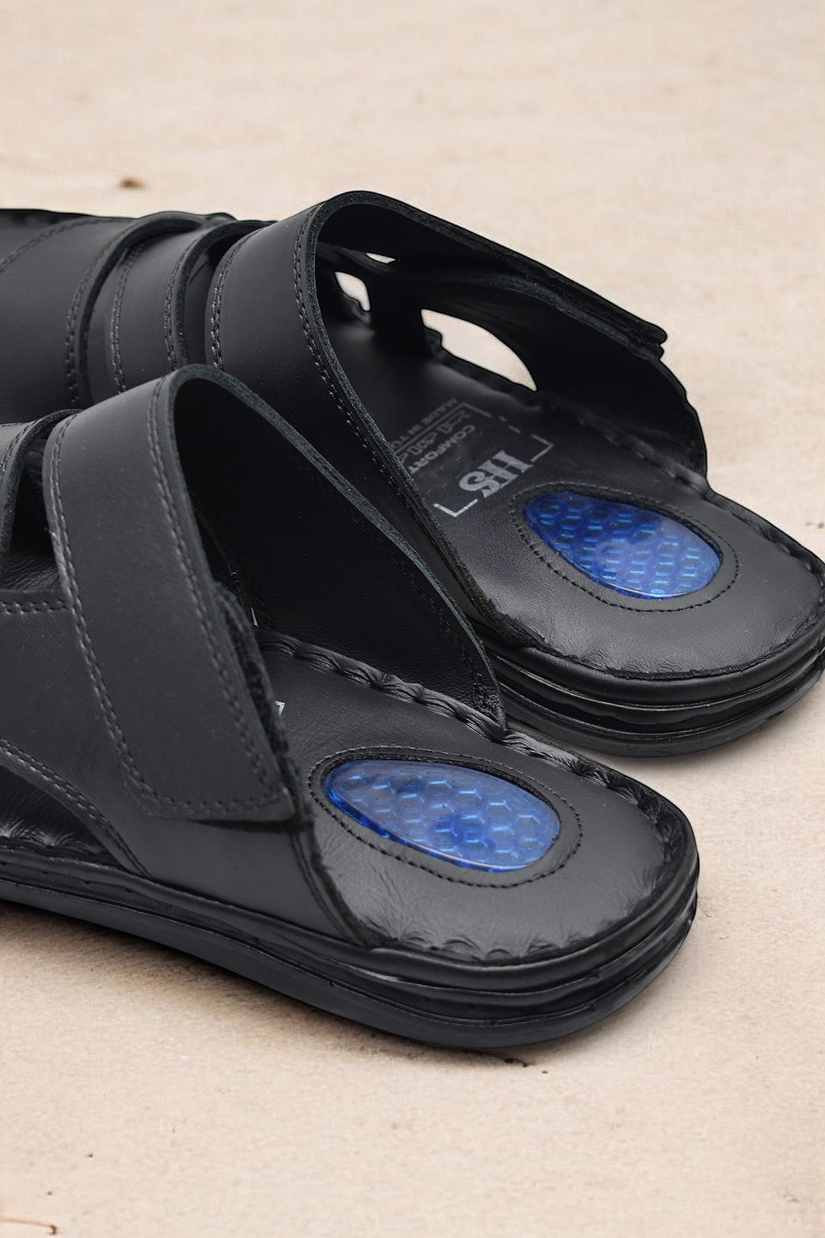 Jel Taban 057 TAM ORTOPEDİK Günlük Hakiki Deri Erkek Terlik İçi Dışı Hakiki Deri - Görsel 5