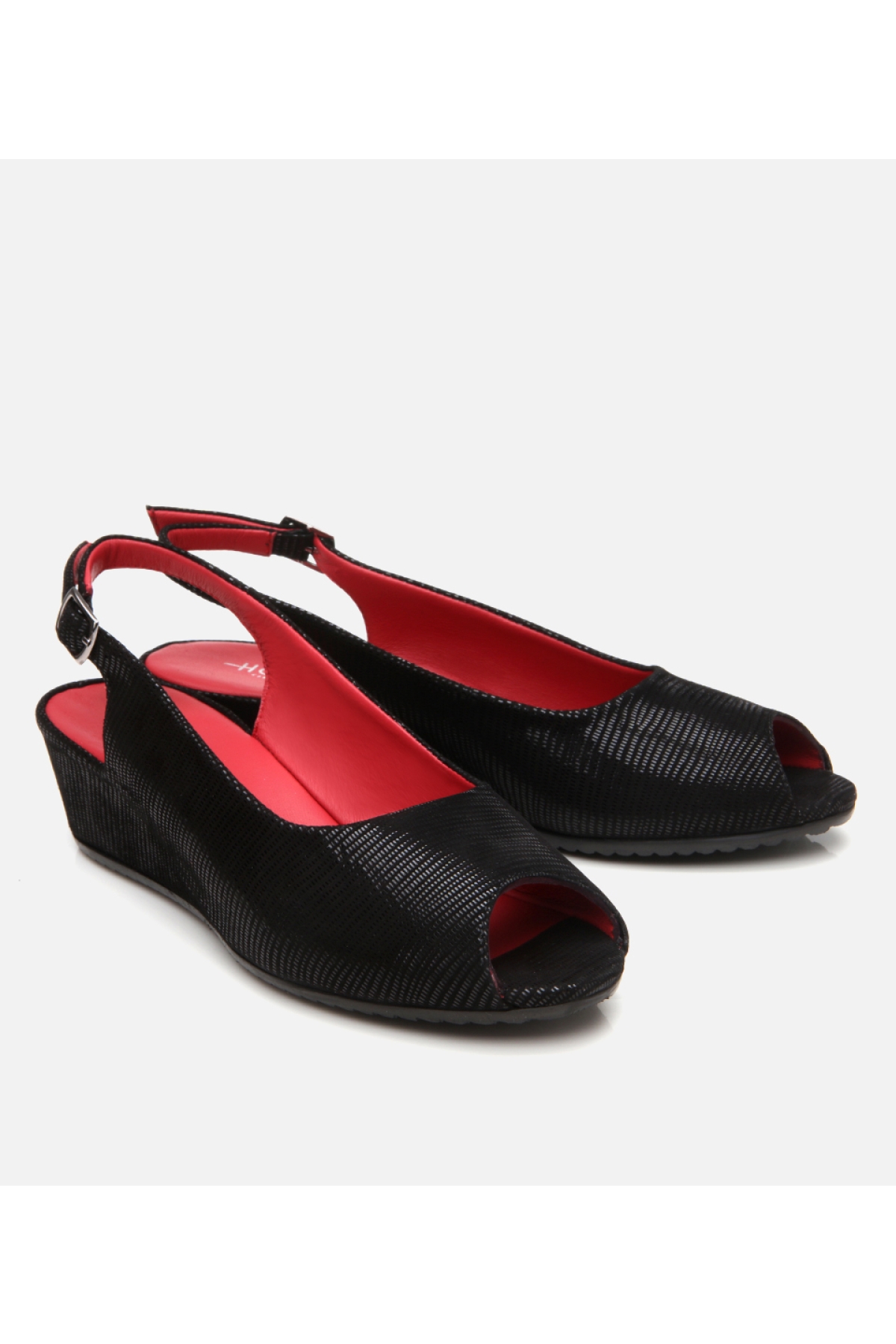 Hotiç Siyah Hotiç Hotiç Deri Kadın Esnek Dolgu Topuklu Sandalet