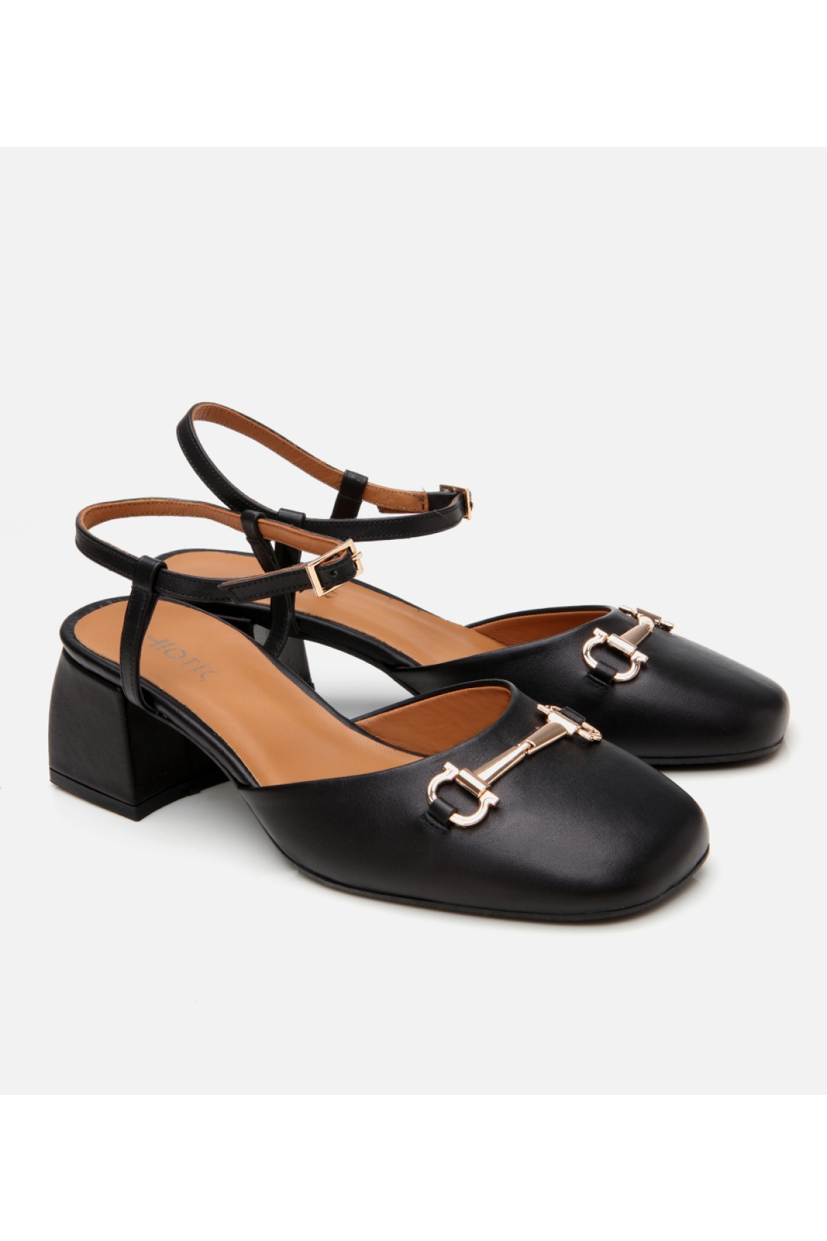 Hotiç Hotiç Kadın Deri Siyah Tokalı Kalın Topuklu Ayakkabı Flo'da! Siyah - 3. görsel