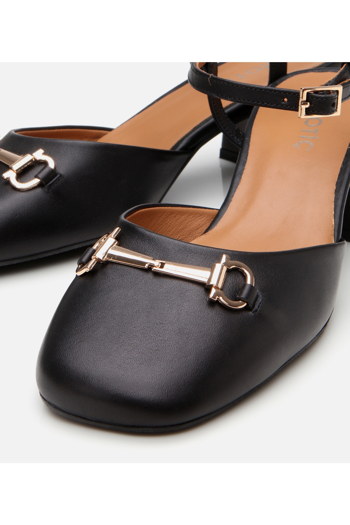 Hotiç Hotiç Kadın Deri Siyah Tokalı Kalın Topuklu Ayakkabı Flo'da! Siyah - 4. görsel