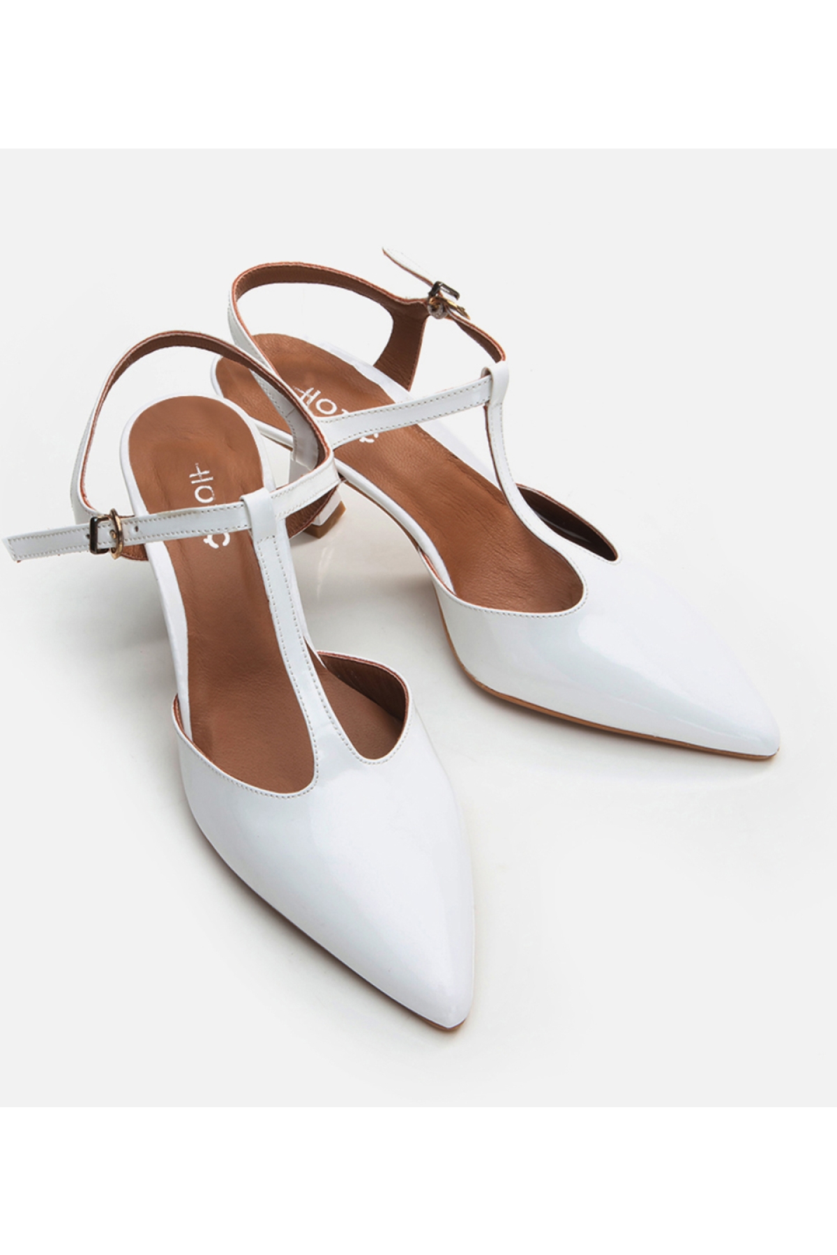 Kadın Deri Beyaz İnce Topuklu Stiletto - Görsel 4
