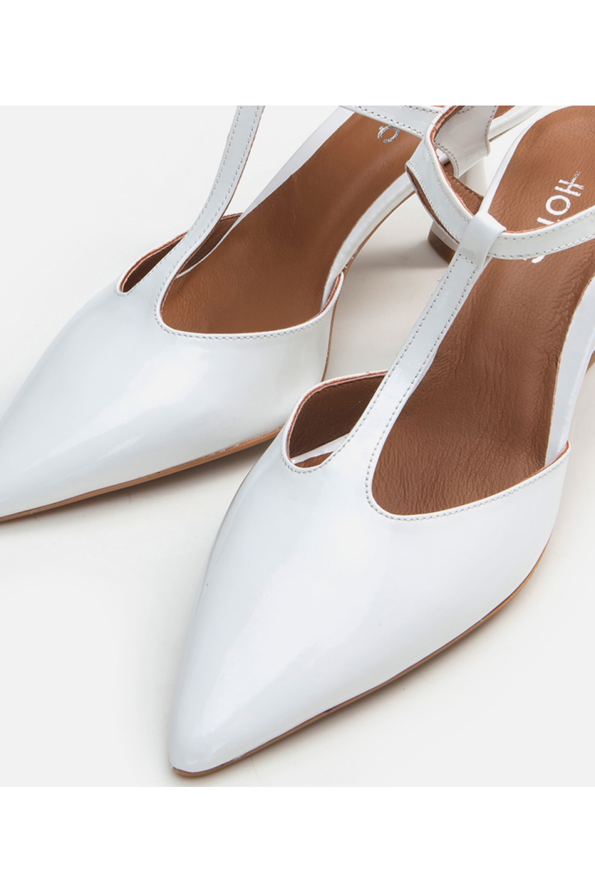 Kadın Deri Beyaz İnce Topuklu Stiletto - Görsel 5